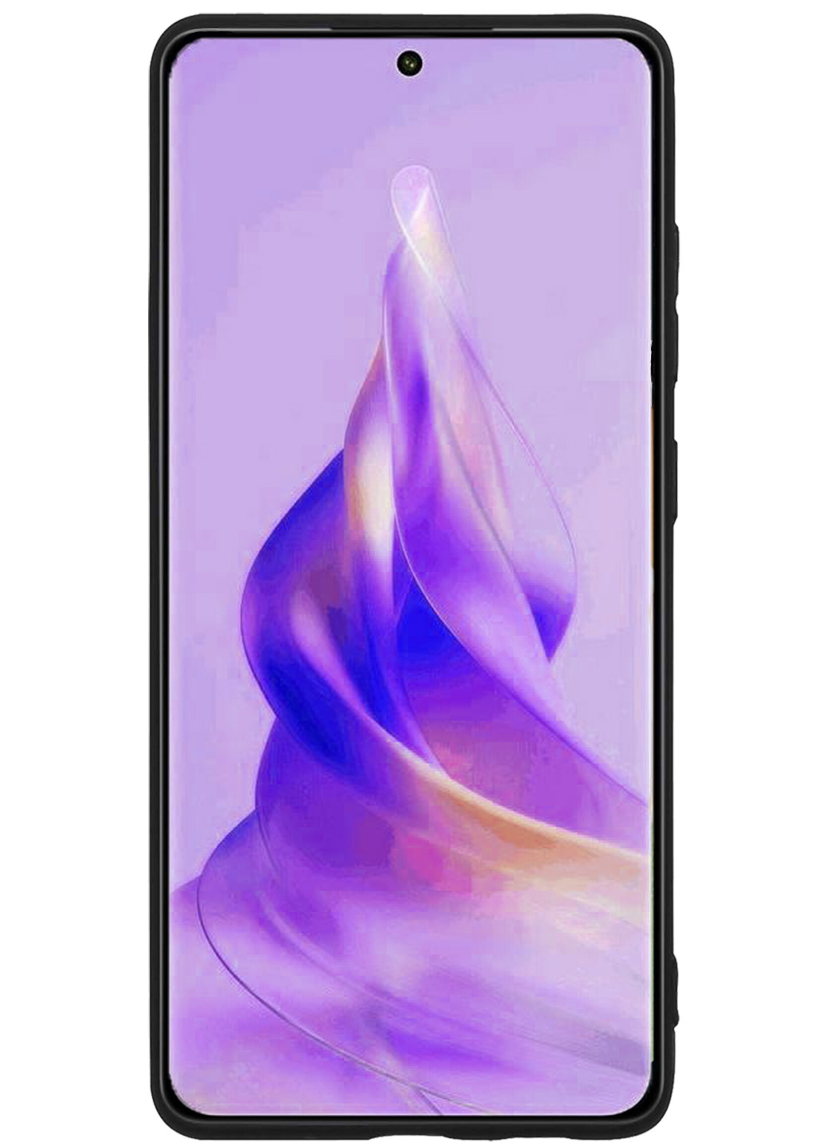 BTH Hoesje Geschikt voor OPPO Reno 8T 4G Hoesje Siliconen Case Hoes Met Screenprotector - Hoes Geschikt voor OPPO Reno 8T 4G Hoes Cover Case - Zwart