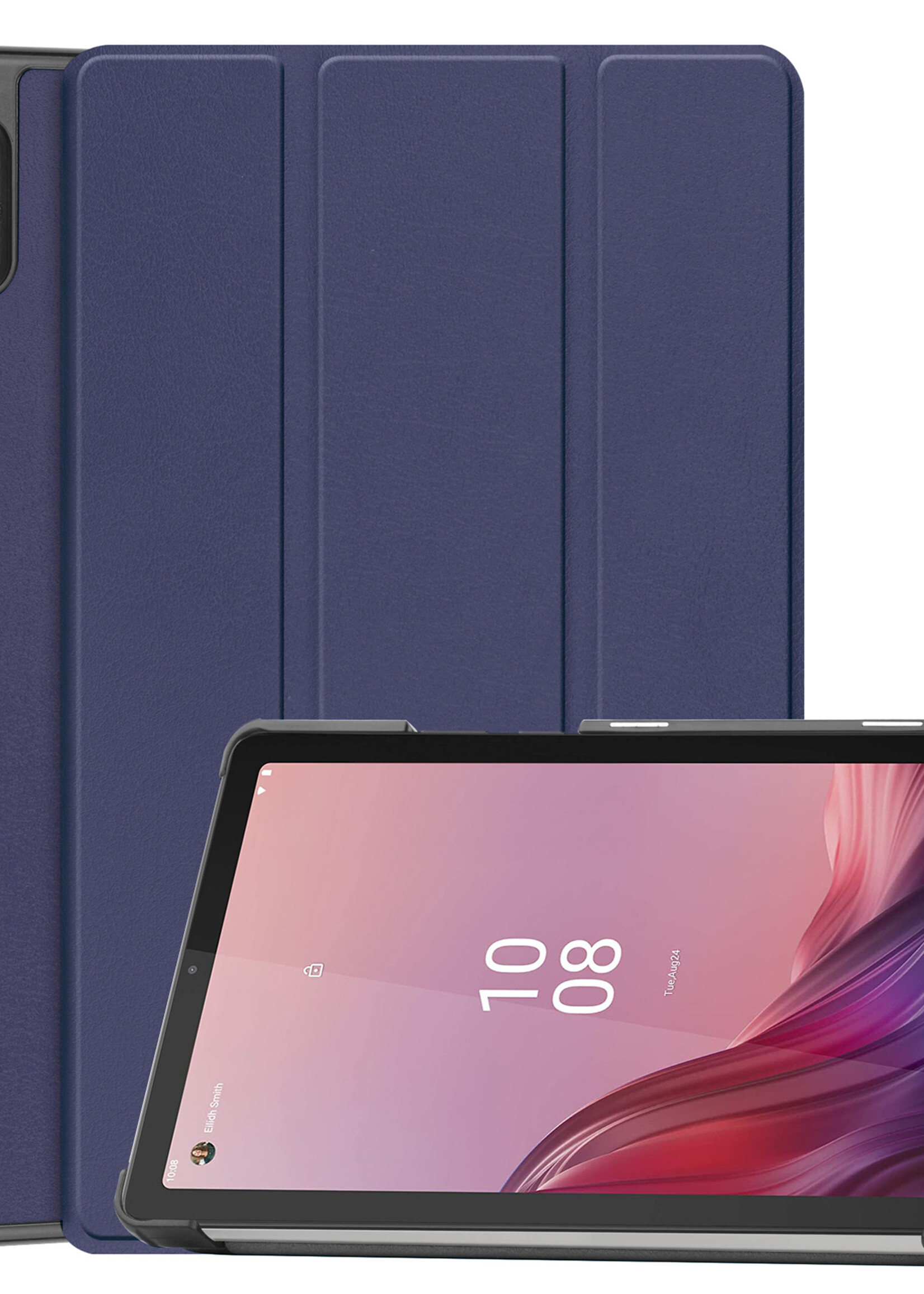BTH Hoes Geschikt voor Lenovo Tab M9 Hoes Book Case Hoesje Trifold Cover - Hoesje Geschikt voor Lenovo Tab M9 Hoesje Bookcase - Blauw