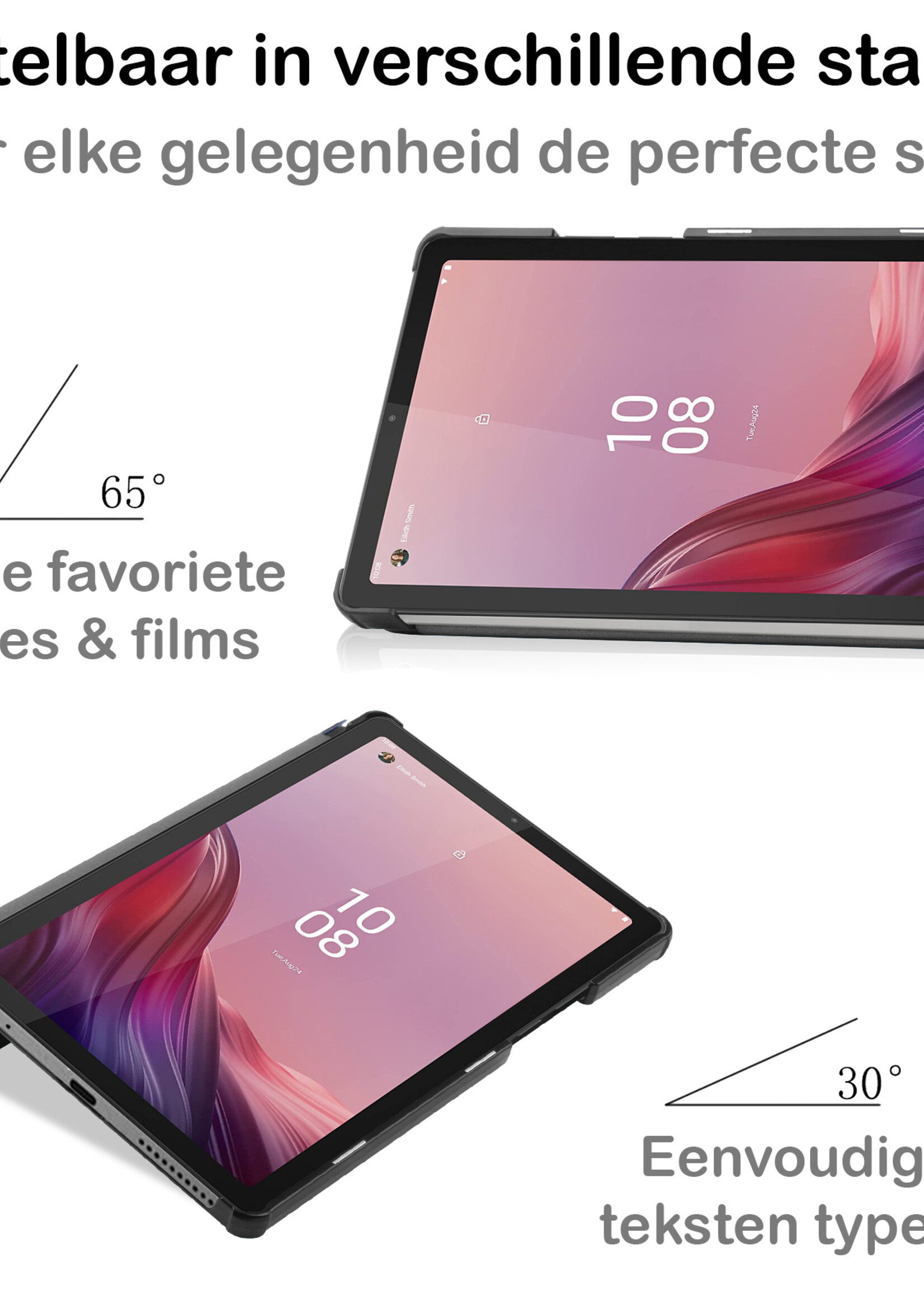 BTH Hoes Geschikt voor Lenovo Tab M9 Hoes Book Case Hoesje Trifold Cover - Hoesje Geschikt voor Lenovo Tab M9 Hoesje Bookcase - Blauw