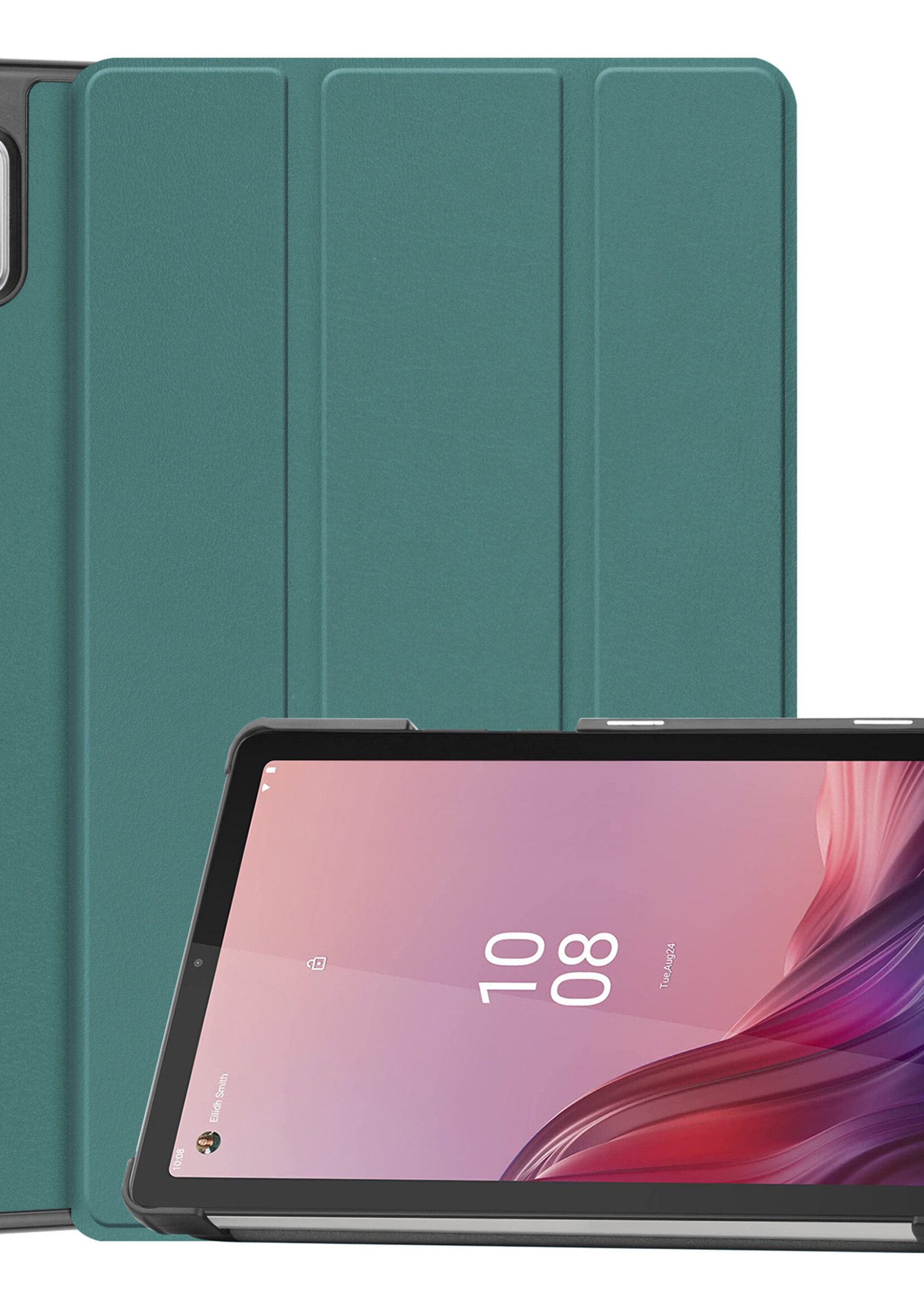 BTH Hoes Geschikt voor Lenovo Tab M9 Hoes Book Case Hoesje Trifold Cover - Hoesje Geschikt voor Lenovo Tab M9 Hoesje Bookcase - Groen