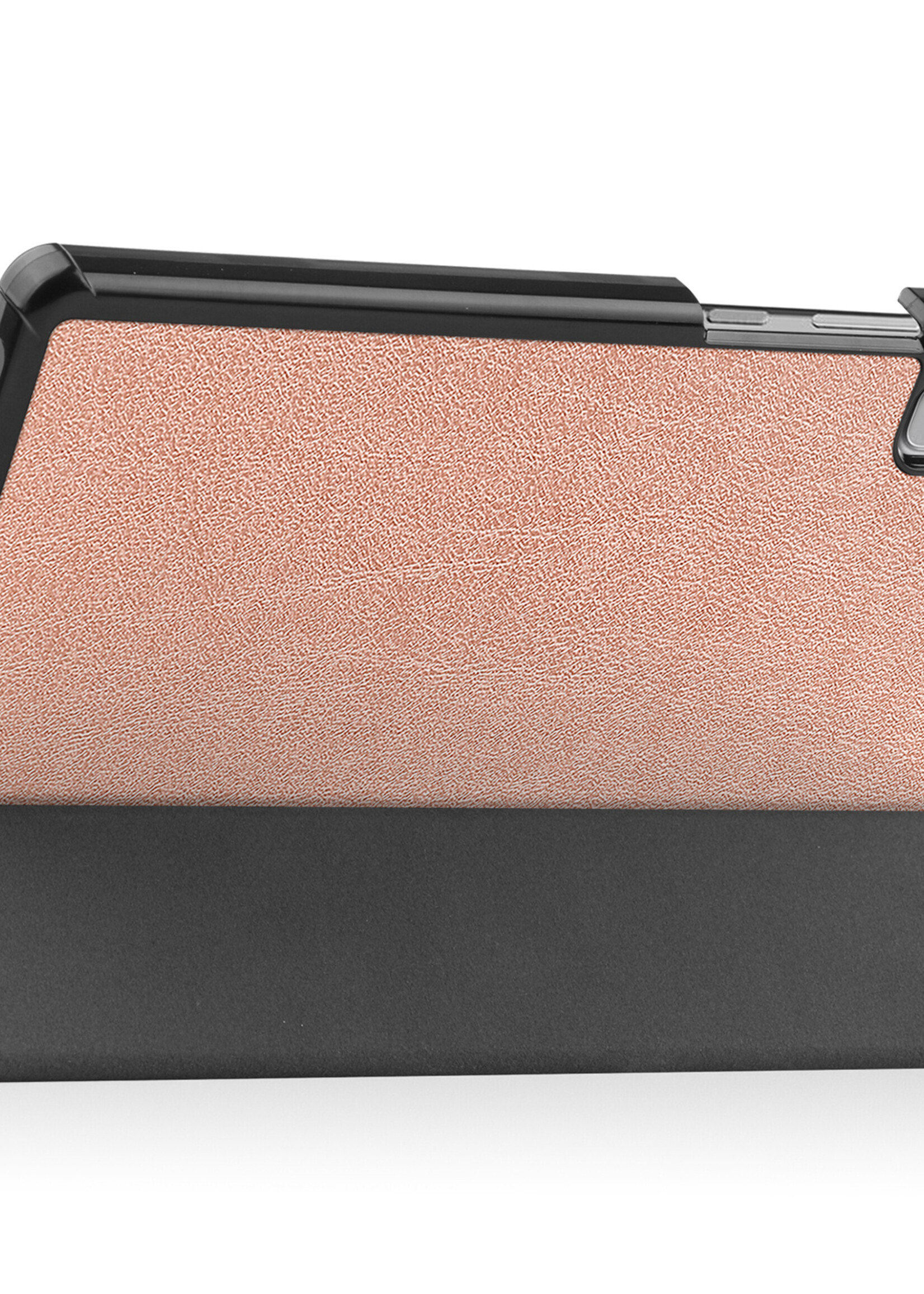 BTH Hoes Geschikt voor Lenovo Tab M9 Hoes Book Case Hoesje Trifold Cover - Hoesje Geschikt voor Lenovo Tab M9 Hoesje Bookcase - Rosé goud