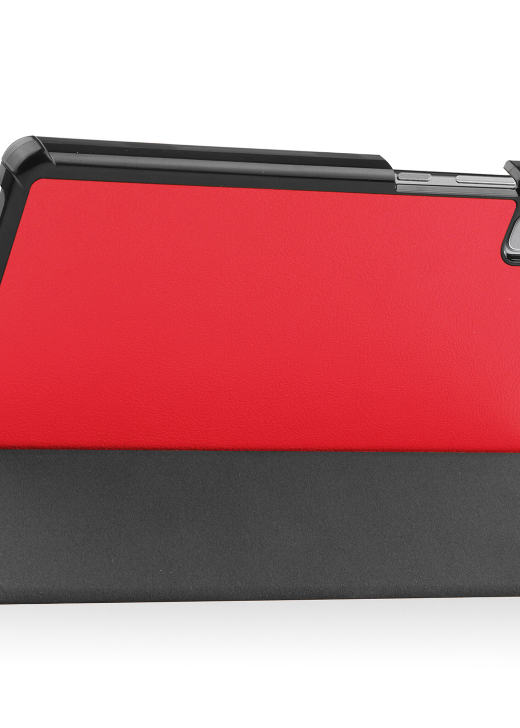 BTH Hoes Geschikt voor Lenovo Tab M9 Hoes Book Case Hoesje Trifold Cover - Hoesje Geschikt voor Lenovo Tab M9 Hoesje Bookcase - Rood