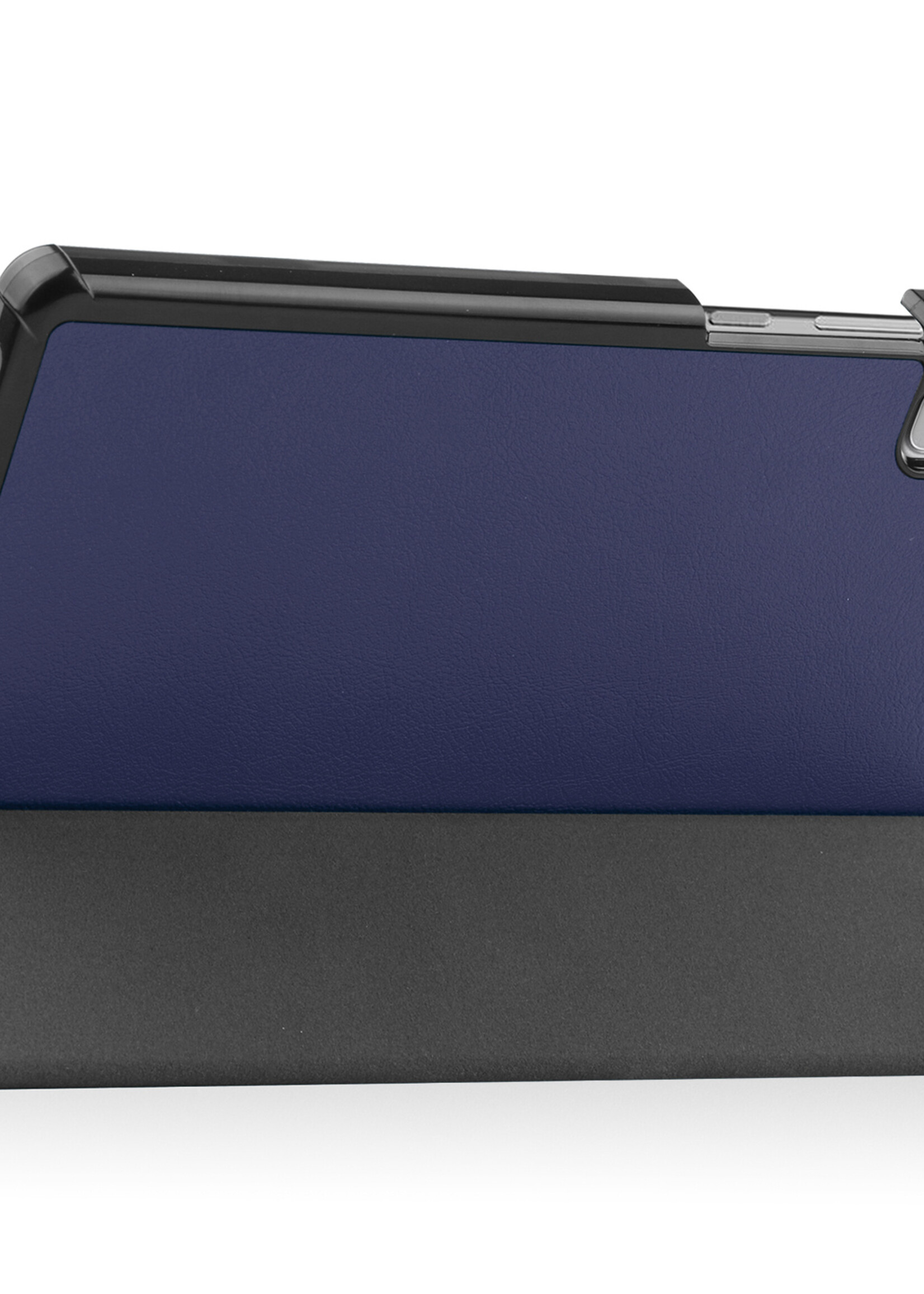 BTH Hoes Geschikt voor Lenovo Tab M9 Hoes Book Case Hoesje Trifold Cover Met Screenprotector - Hoesje Geschikt voor Lenovo Tab M9 Hoesje Bookcase - Donkerblauw