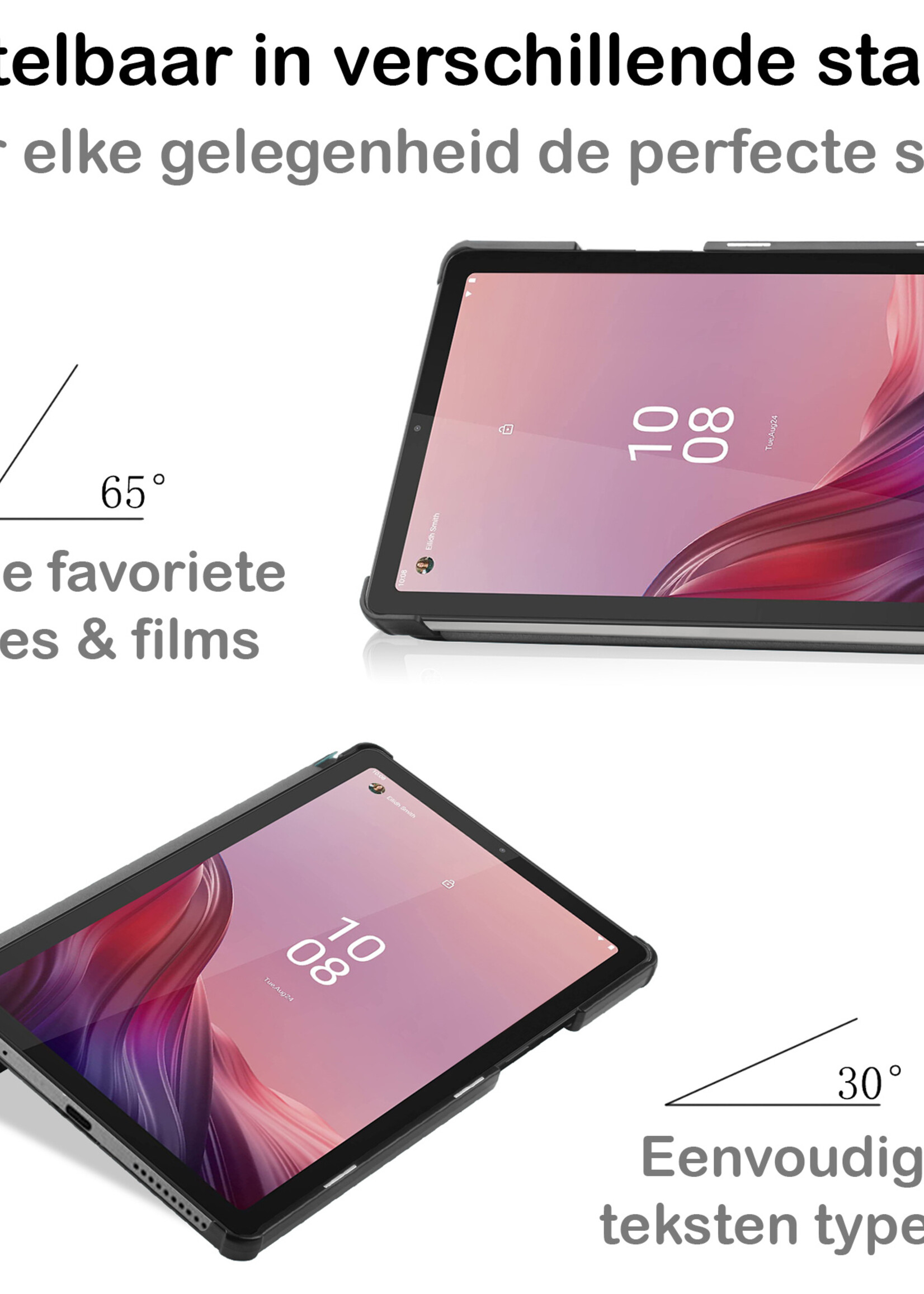 BTH Hoes Geschikt voor Lenovo Tab M9 Hoes Book Case Hoesje Trifold Cover Met Screenprotector - Hoesje Geschikt voor Lenovo Tab M9 Hoesje Bookcase - Donkergroen