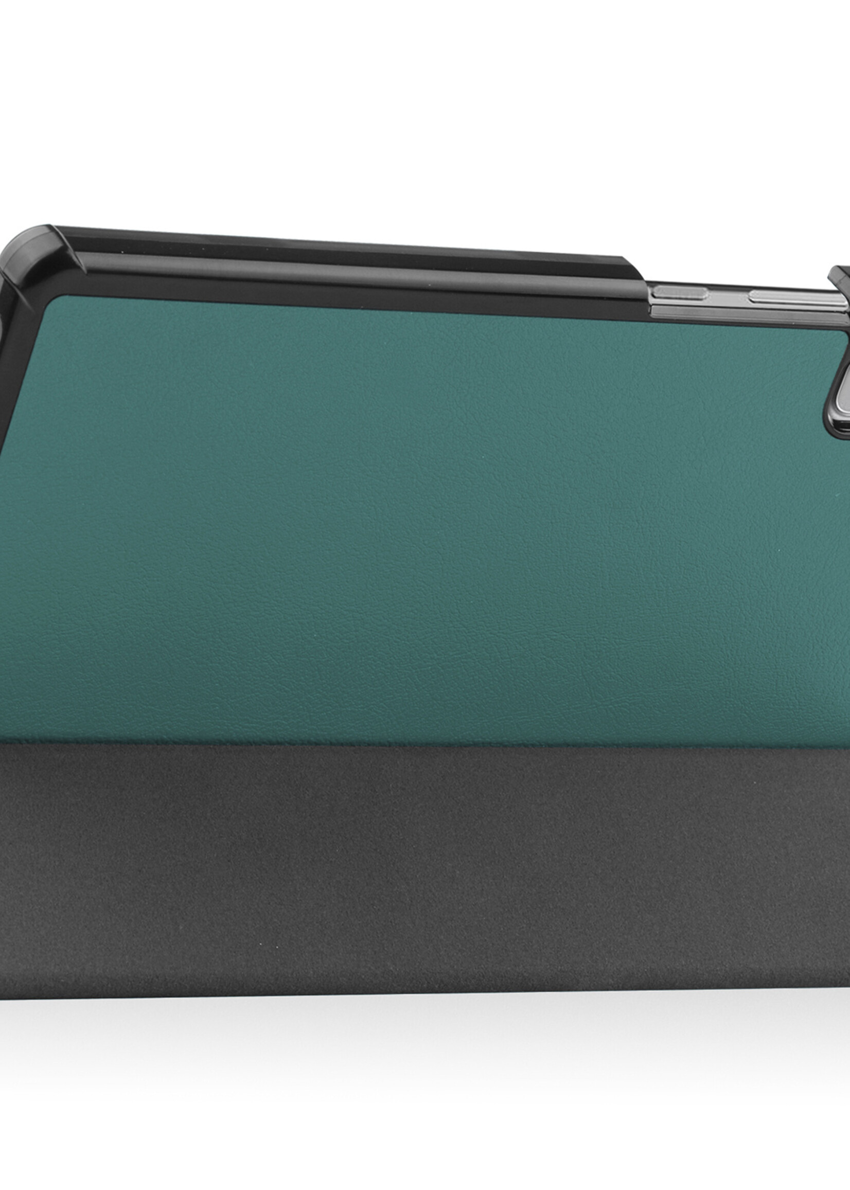 BTH Hoes Geschikt voor Lenovo Tab M9 Hoes Book Case Hoesje Trifold Cover Met Screenprotector - Hoesje Geschikt voor Lenovo Tab M9 Hoesje Bookcase - Donkergroen