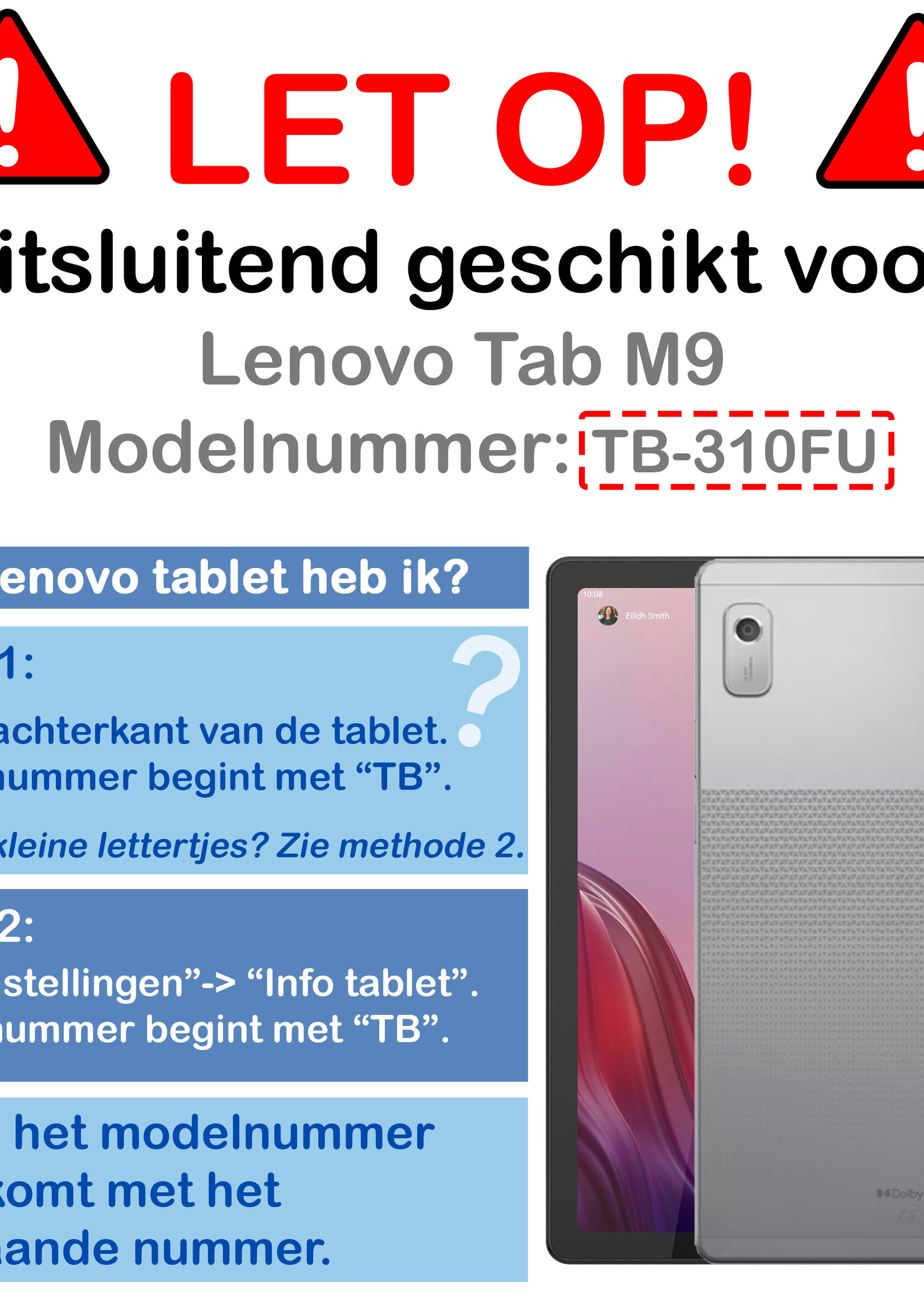 BTH Hoes Geschikt voor Lenovo Tab M9 Hoes Book Case Hoesje Trifold Cover Met Screenprotector - Hoesje Geschikt voor Lenovo Tab M9 Hoesje Bookcase - Grijs