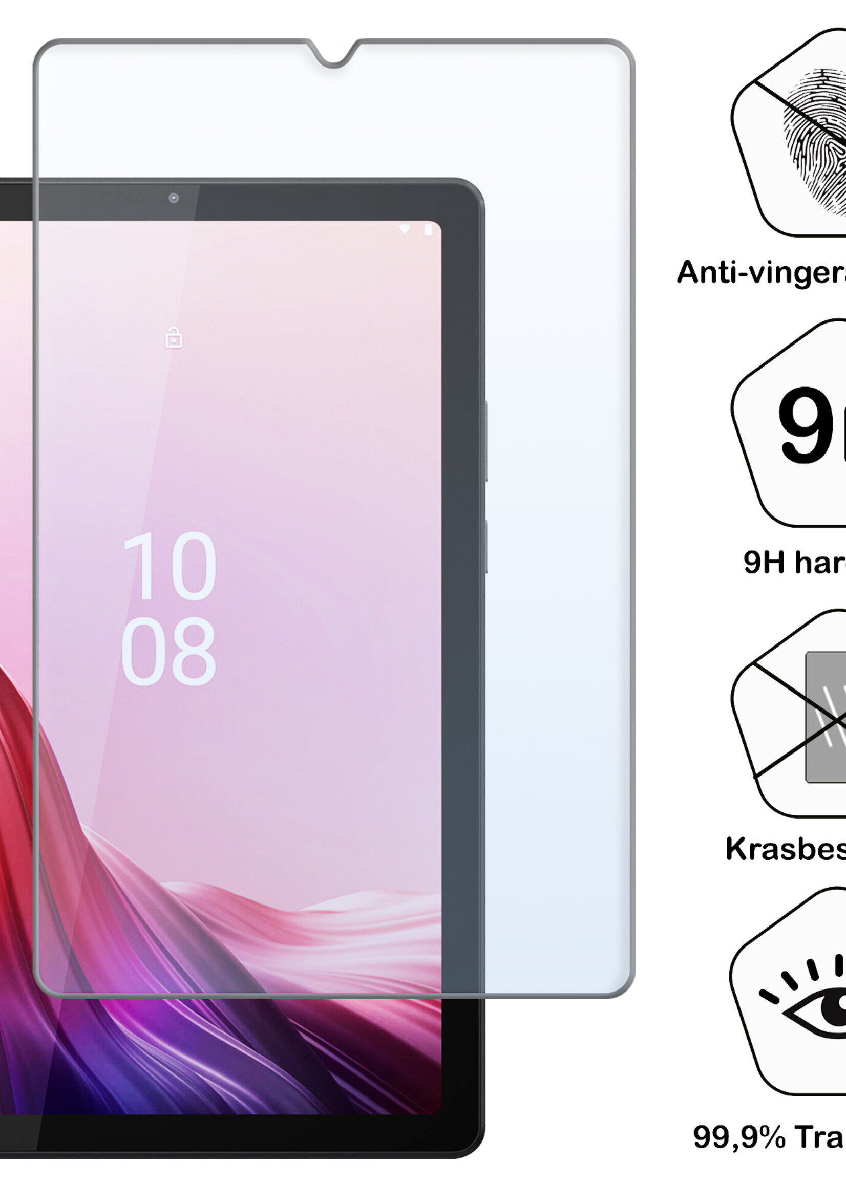 BTH Hoes Geschikt voor Lenovo Tab M9 Hoes Book Case Hoesje Trifold Cover Met Screenprotector - Hoesje Geschikt voor Lenovo Tab M9 Hoesje Bookcase - Grijs