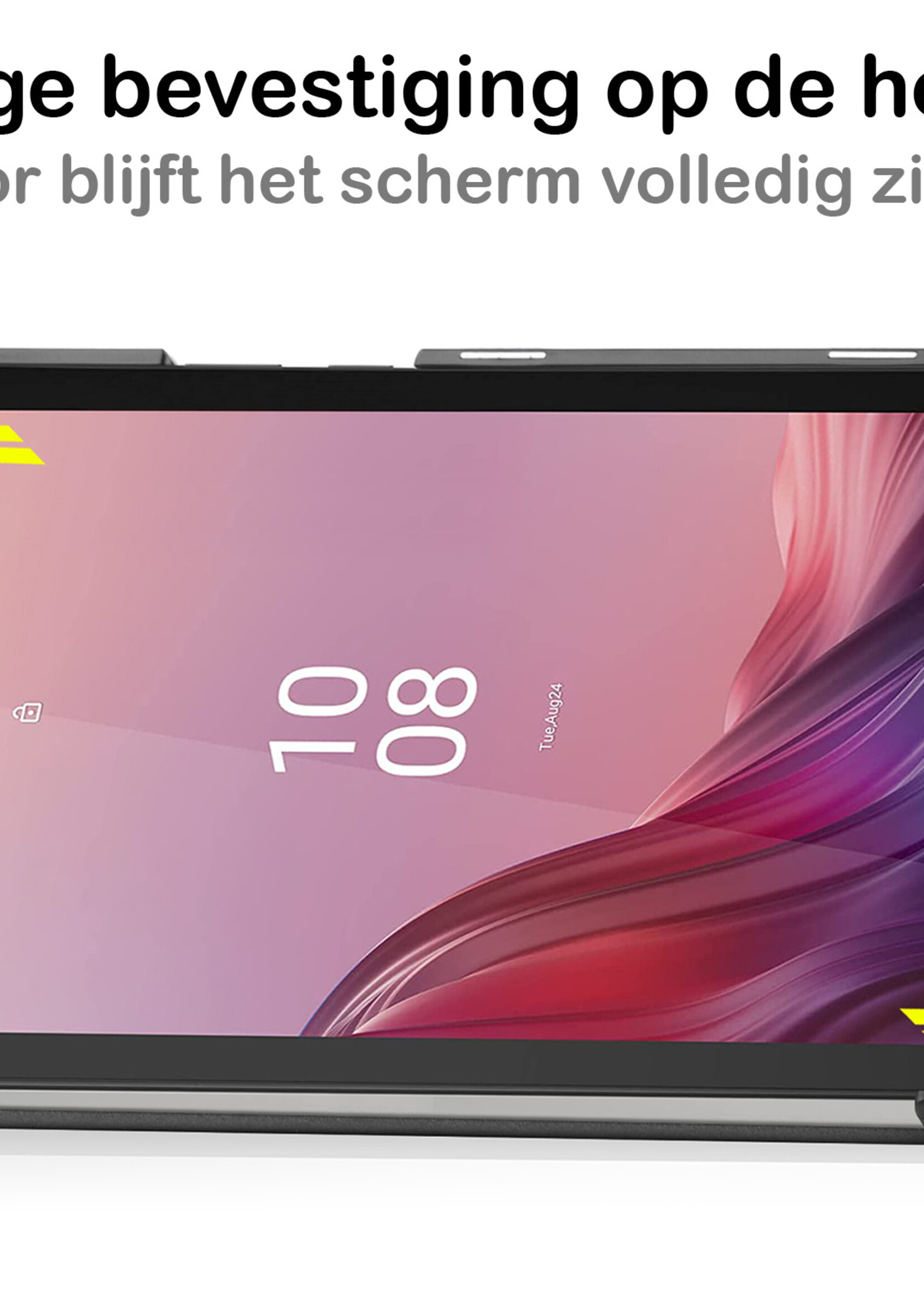 BTH Hoes Geschikt voor Lenovo Tab M9 Hoes Book Case Hoesje Trifold Cover Met Screenprotector - Hoesje Geschikt voor Lenovo Tab M9 Hoesje Bookcase - Zwart