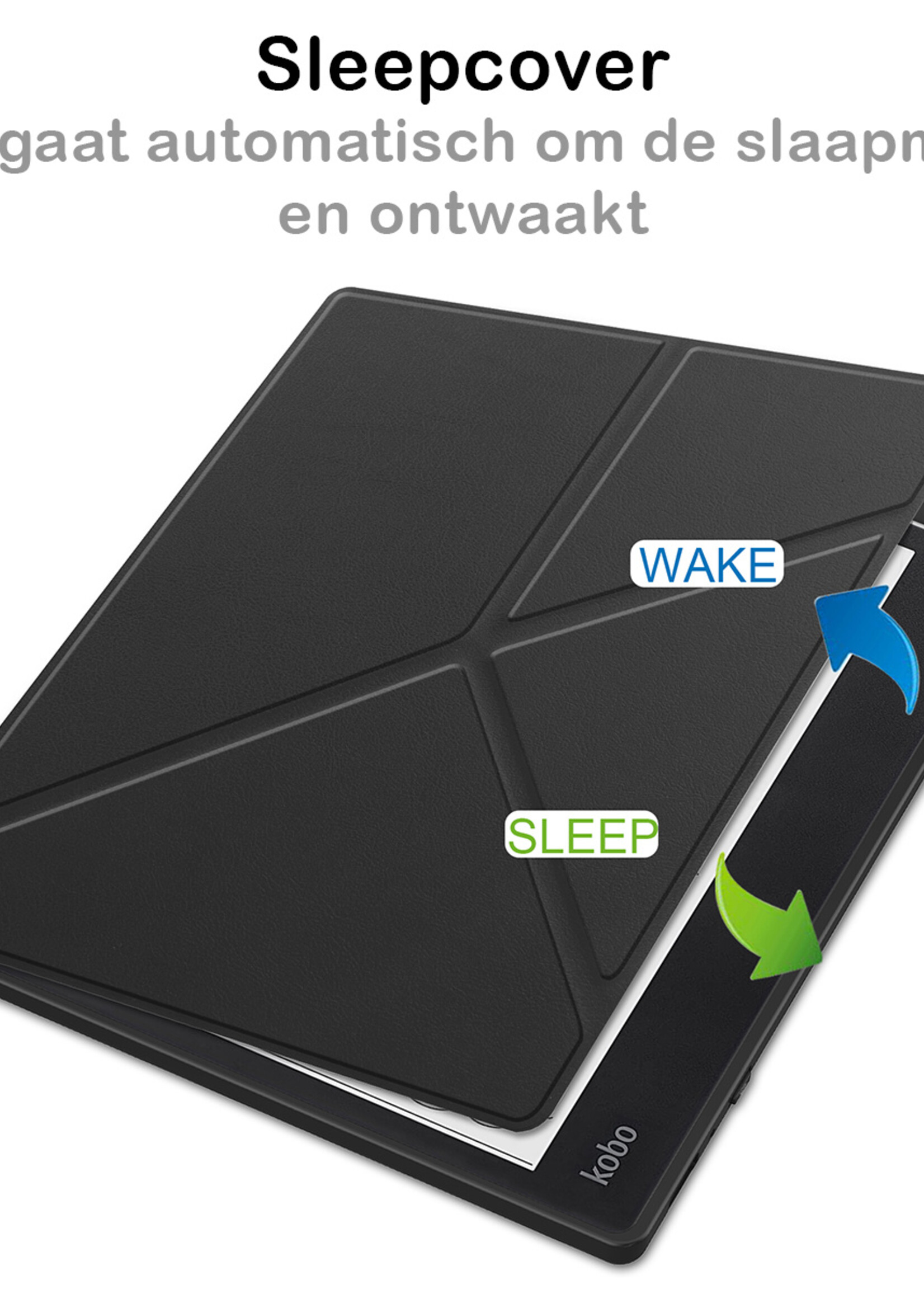 BTH Hoesje Geschikt voor Kobo Elipsa 2E Hoesje Luxe Bescherm Case - Hoes Geschikt voor Kobo Elipsa 2E Hoes Book Cover - Zwart