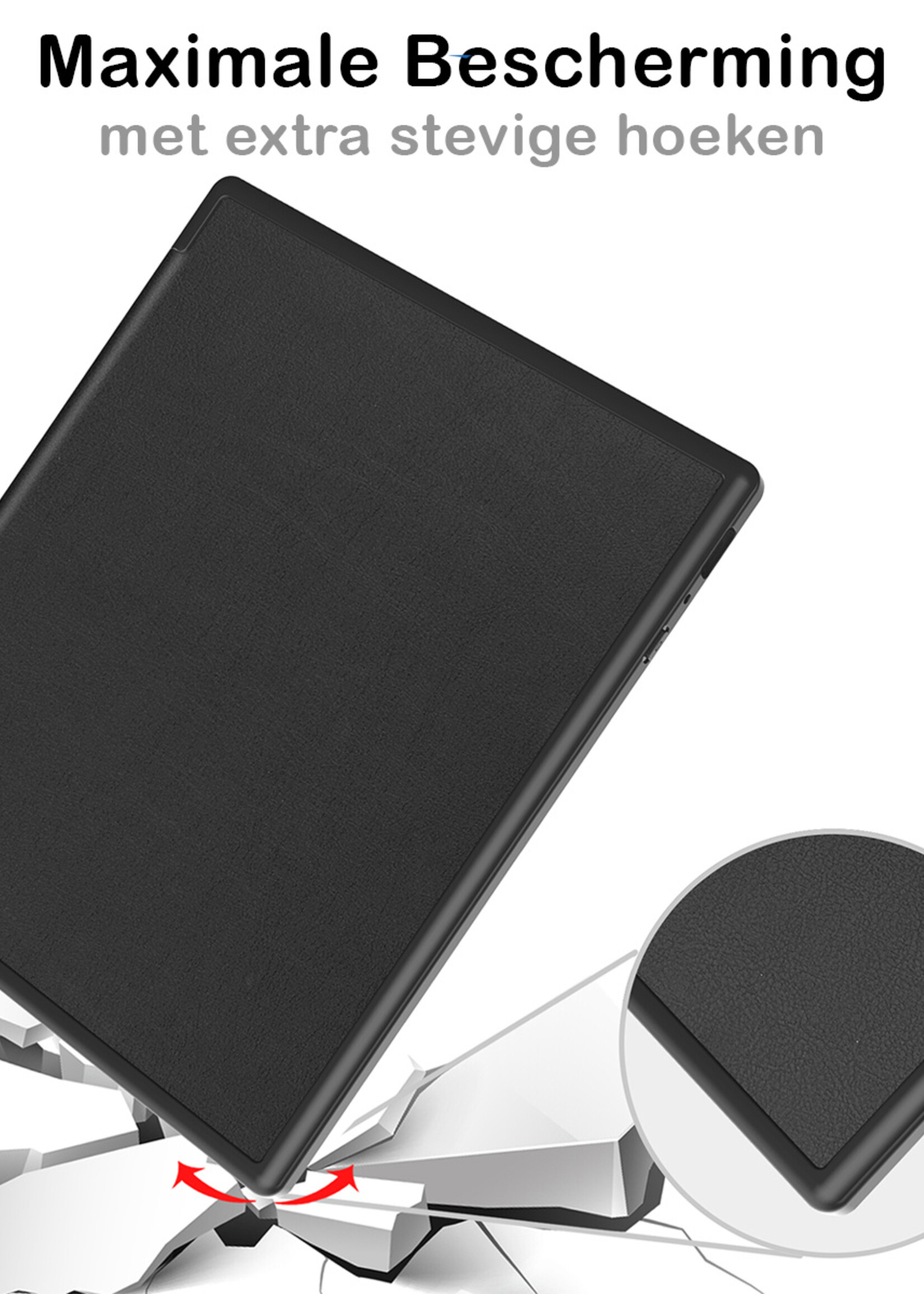 BTH Hoesje Geschikt voor Kobo Elipsa 2E Hoesje Luxe Bescherm Case - Hoes Geschikt voor Kobo Elipsa 2E Hoes Book Cover - Zwart