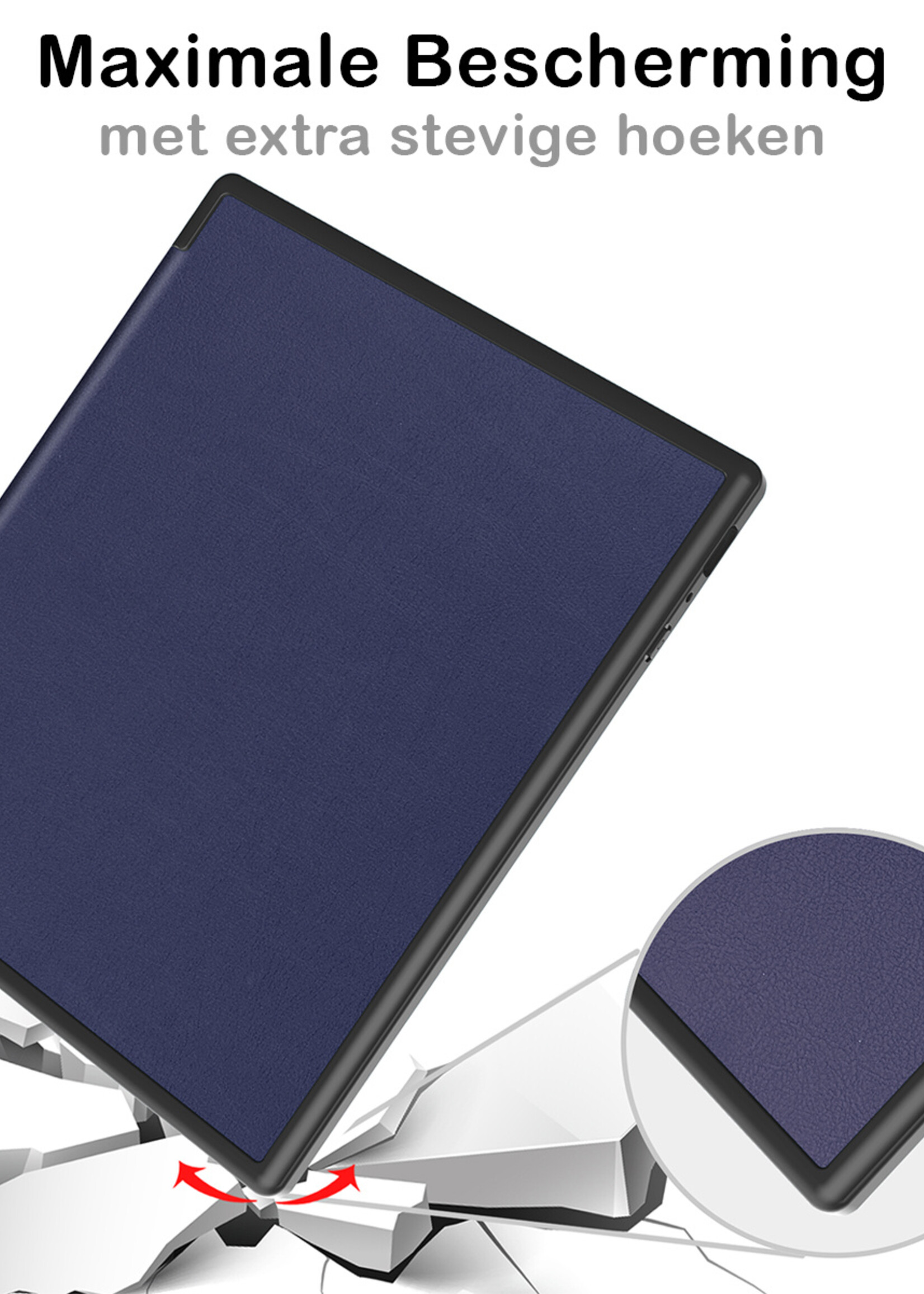 BTH Hoesje Geschikt voor Kobo Elipsa 2E Hoesje Luxe Bescherm Case - Hoes Geschikt voor Kobo Elipsa 2E Hoes Book Cover - Blauw