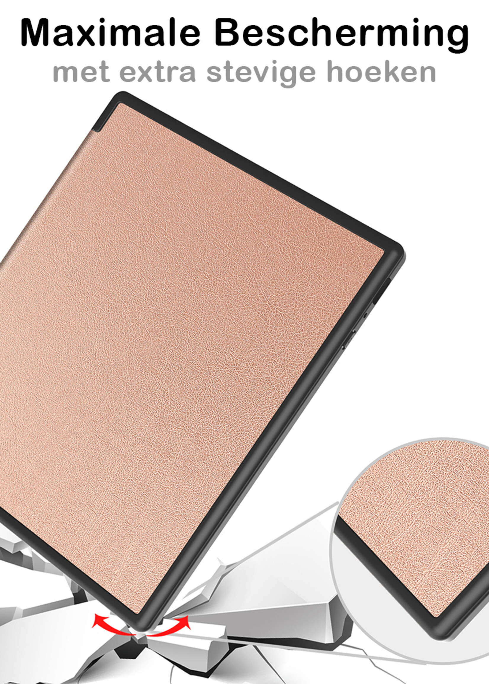 BTH Hoesje Geschikt voor Kobo Elipsa 2E Hoesje Luxe Bescherm Case - Hoes Geschikt voor Kobo Elipsa 2E Hoes Book Cover - Rosé Goud