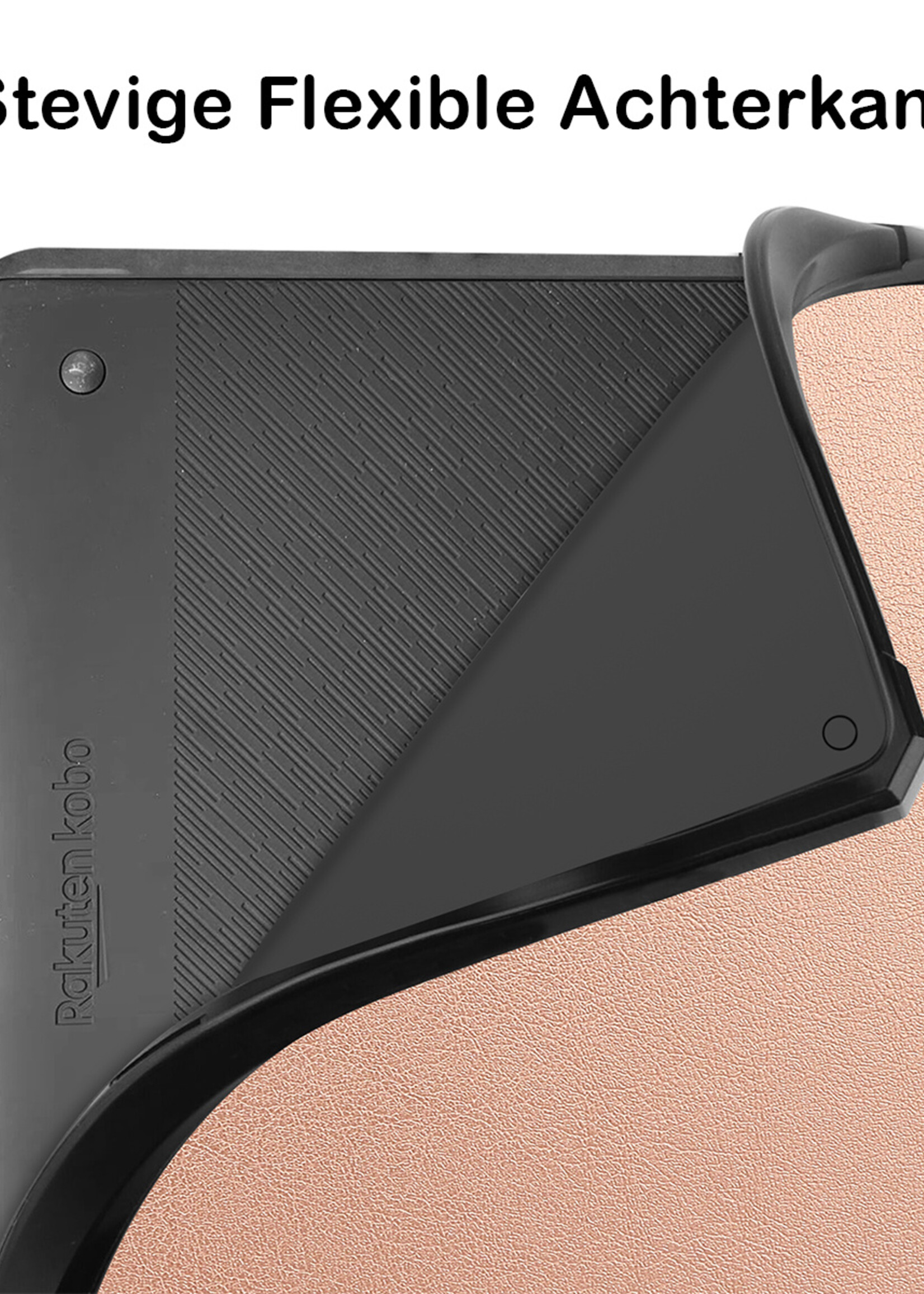 BTH Hoesje Geschikt voor Kobo Elipsa 2E Hoesje Luxe Bescherm Case - Hoes Geschikt voor Kobo Elipsa 2E Hoes Book Cover - Rosé Goud