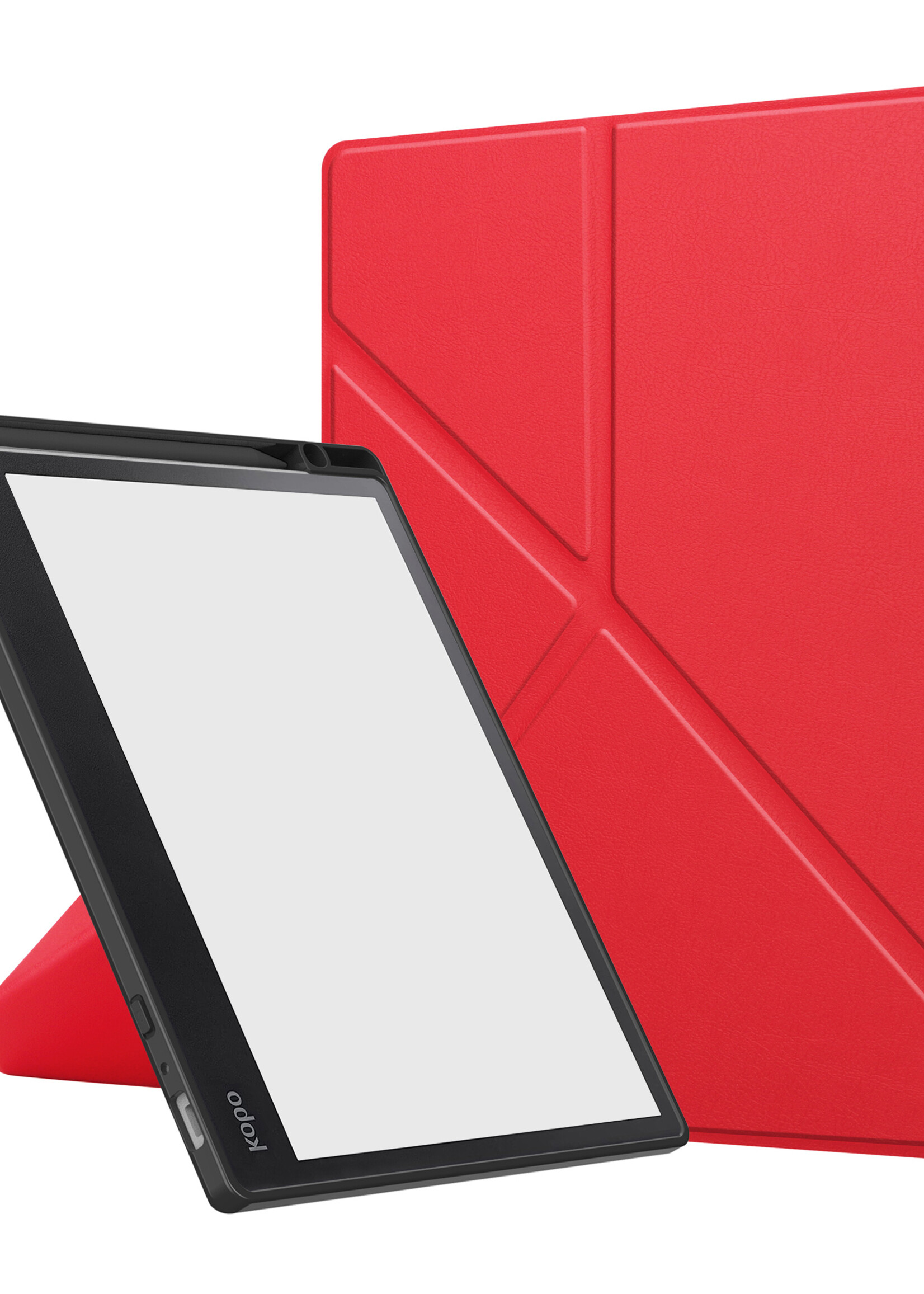 BTH Hoesje Geschikt voor Kobo Elipsa 2E Hoesje Luxe Bescherm Case - Hoes Geschikt voor Kobo Elipsa 2E Hoes Book Cover - Rood