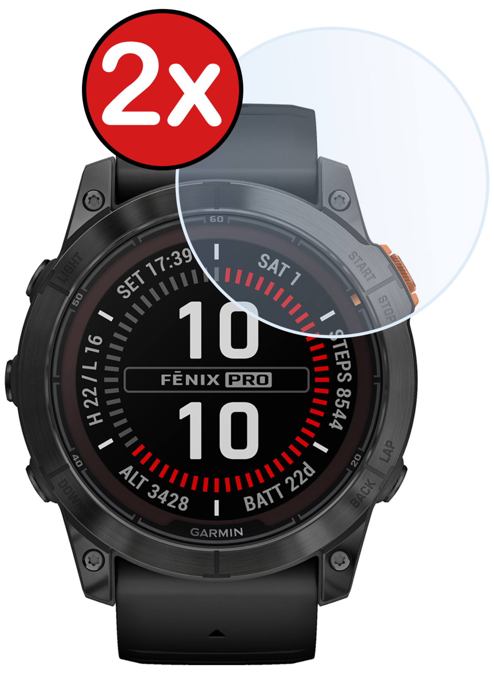 BTH Screenprotector Geschikt voor Garmin Fenix 7 Pro Screenprotector Glas Gehard Screen Cover - Screen Protector Geschikt voor Garmin Fenix 7 Pro Screenprotector Tempered Glass - 2 PACK