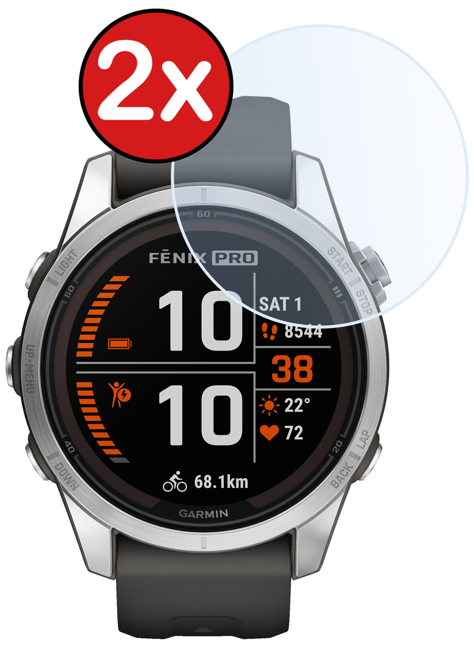 BTH Screenprotector Geschikt voor Garmin Fenix 7S Pro Screenprotector Glas Gehard Screen Cover - Screen Protector Geschikt voor Garmin Fenix 7S Pro Screenprotector Tempered Glass - 2 PACK