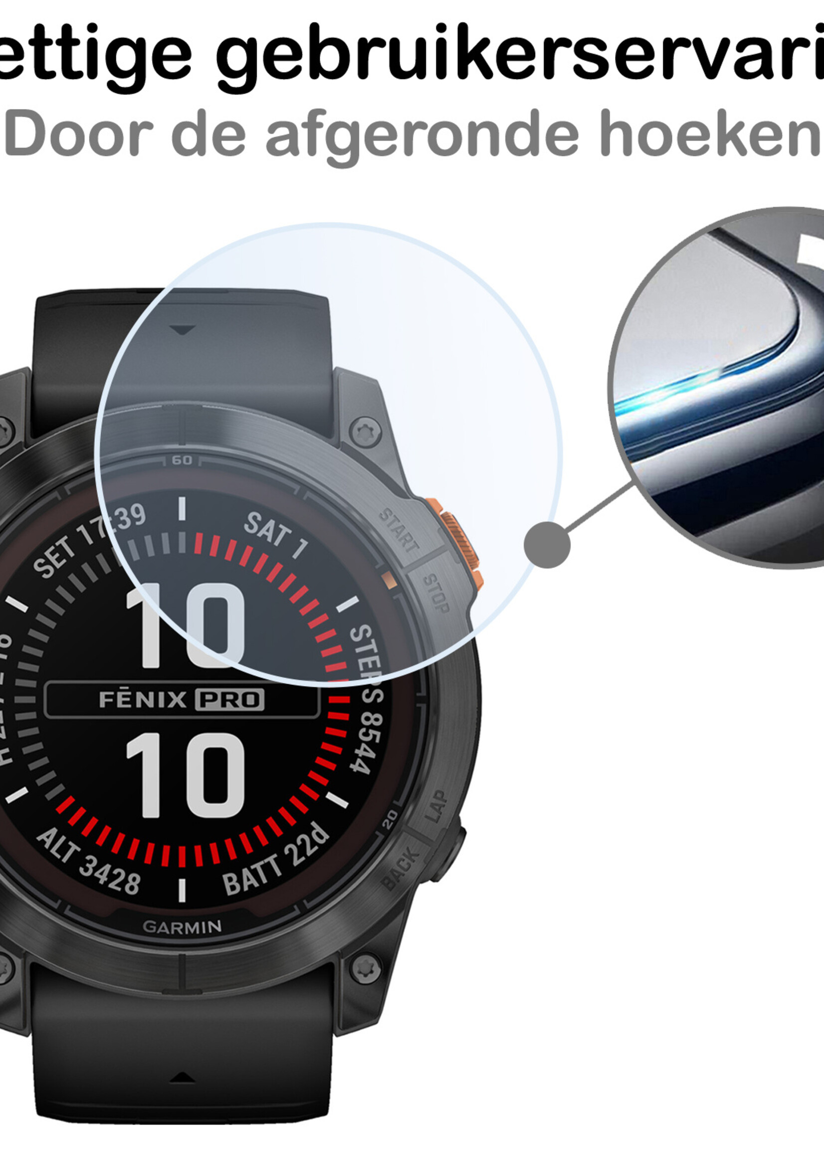 BTH Screenprotector Geschikt voor Garmin Fenix 7X Pro Screenprotector Glas Gehard Screen Cover - Screen Protector Geschikt voor Garmin Fenix 7X Pro Screenprotector Tempered Glass - 3 PACK