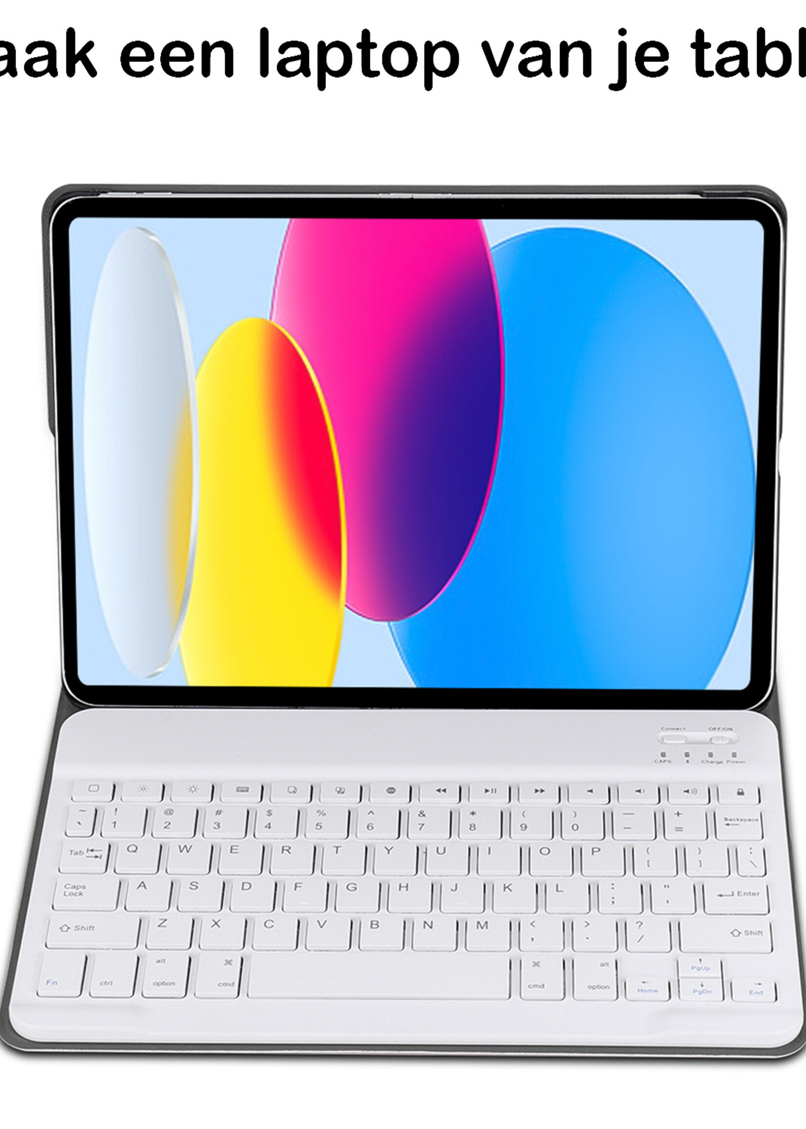 BTH Hoes Geschikt voor iPad 2022 Hoes Toetsenbord Hoesje Keyboard Case Cover - Hoesje Geschikt voor iPad 10 Hoes Toetsenbord Case - Goud