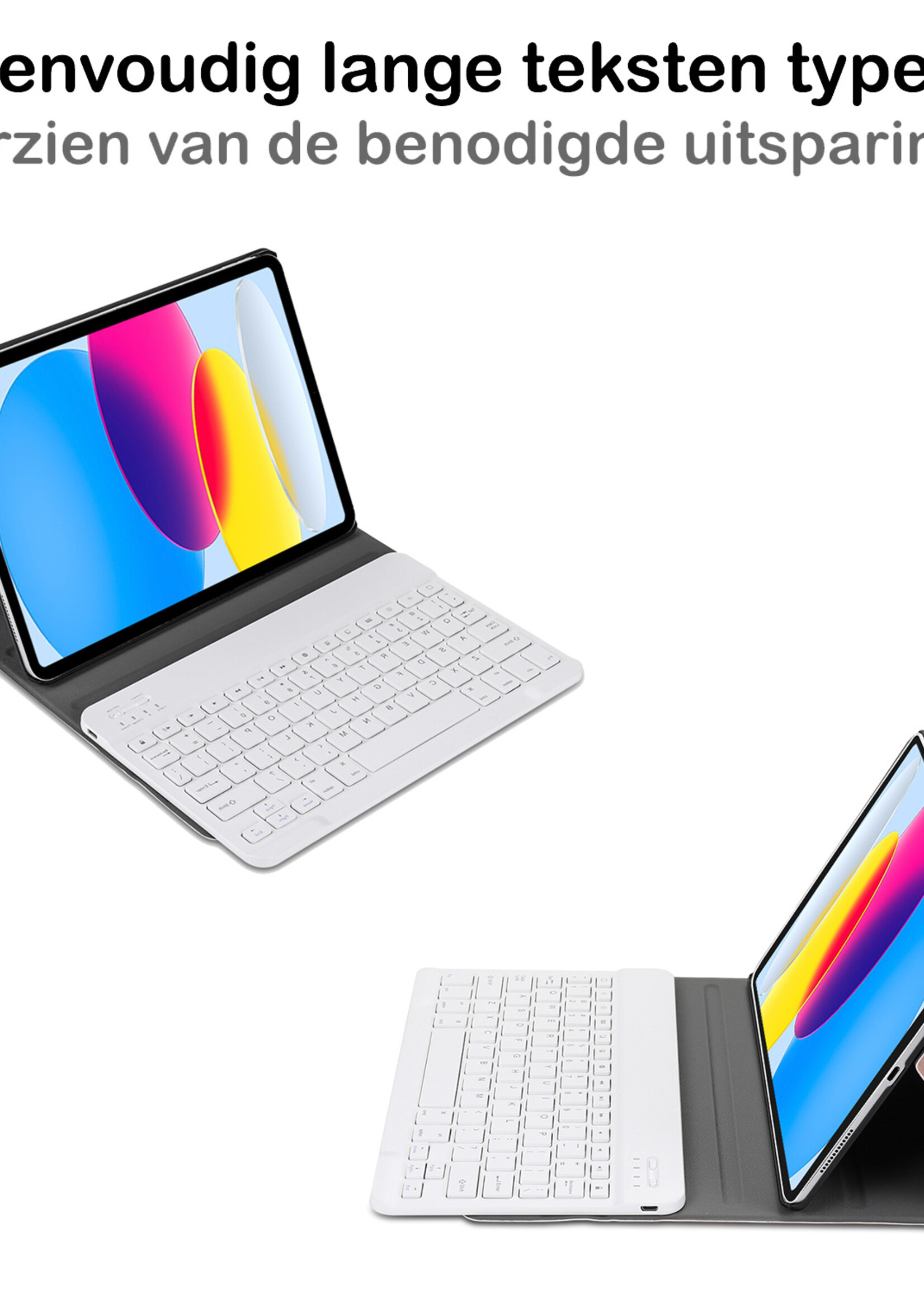 BTH Hoes Geschikt voor iPad 2022 Hoes Toetsenbord Hoesje Keyboard Case Cover - Hoesje Geschikt voor iPad 10 Hoes Toetsenbord Case - Goud