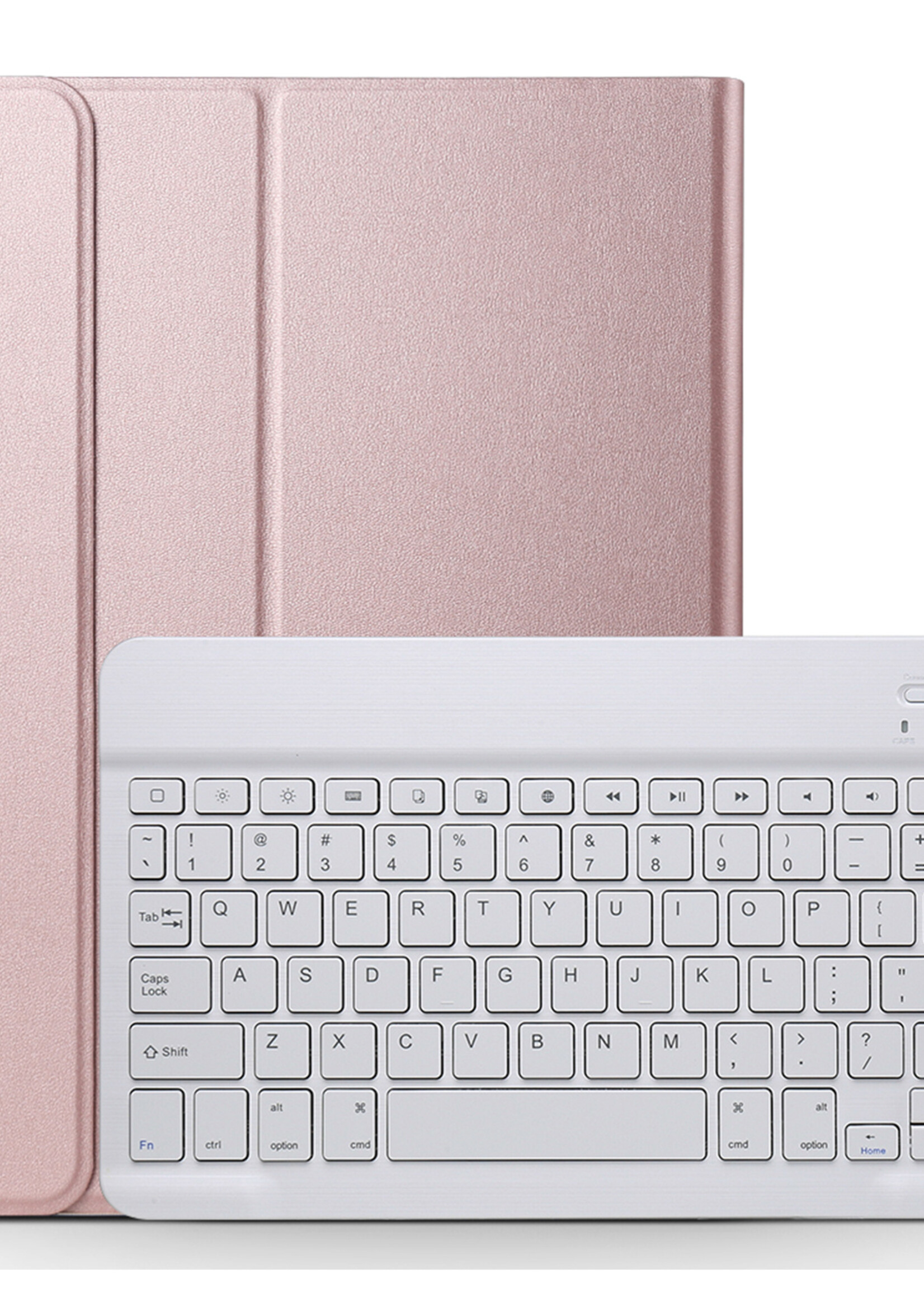 BTH Hoes Geschikt voor iPad 2022 Hoes Toetsenbord Hoesje Keyboard Case Cover - Hoesje Geschikt voor iPad 10 Hoes Toetsenbord Case - Rosé goud