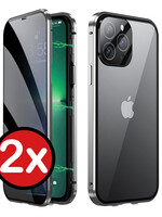 BTH BTH iPhone 7 Hoesje Magneet - Zilver - 2 PACK