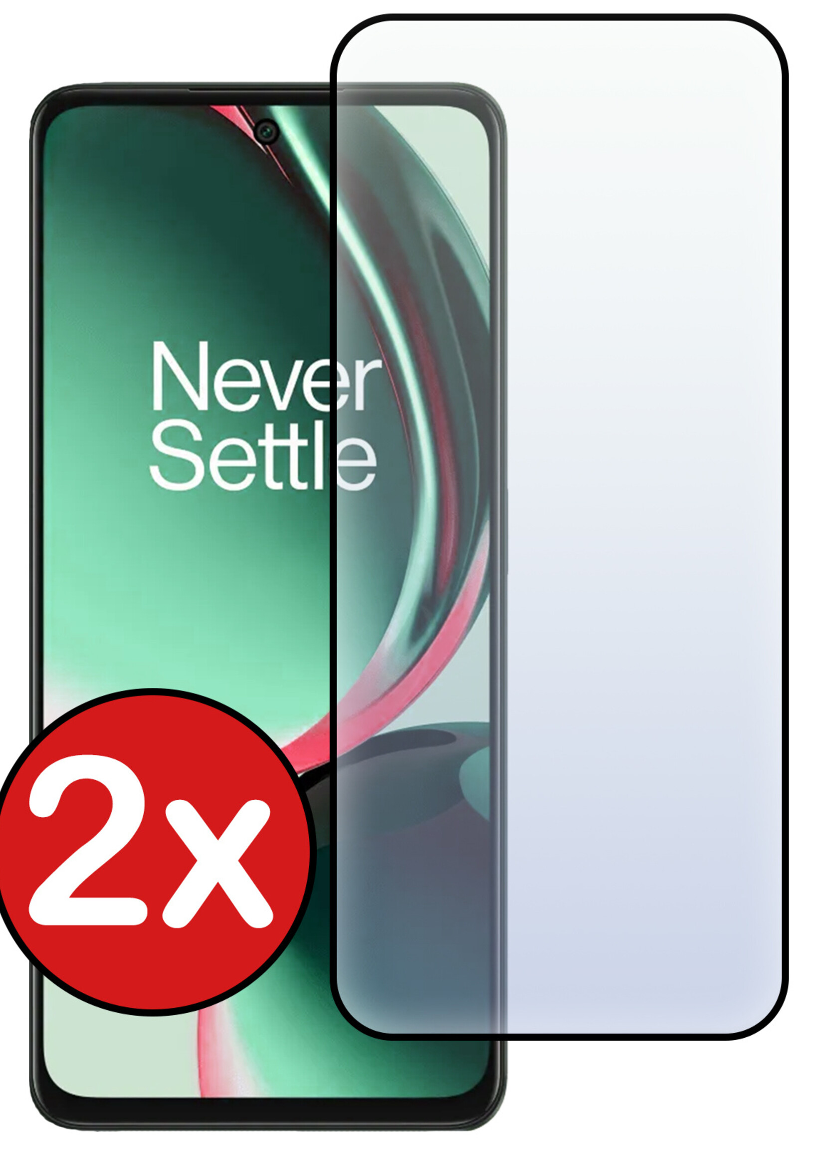 BTH Screenprotector Geschikt voor OnePlus Nord CE 3 Lite Screenprotector Glas Gehard Tempered Glass Full Cover - Screenprotector Geschikt voor OnePlus Nord CE 3 Lite Screen Protector Screen Cover - 2 PACK