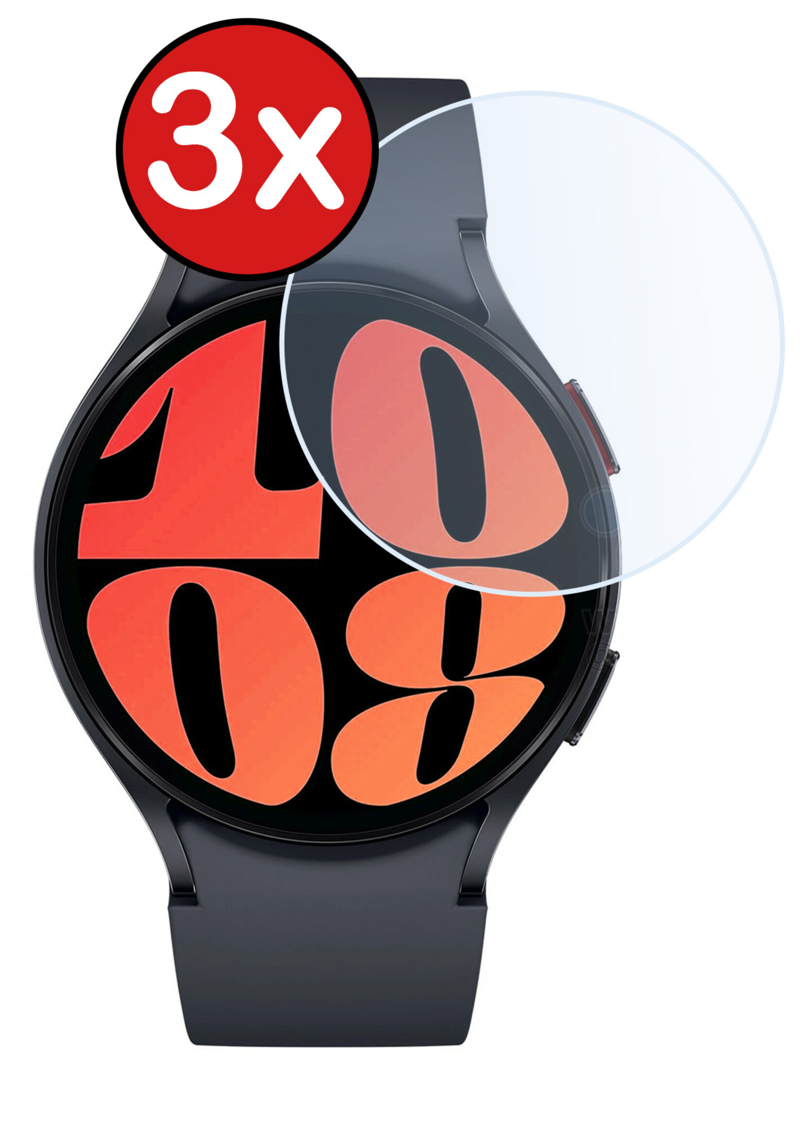 BTH Screenprotector Geschikt voor Samsung Watch 6 40 mm Screenprotector Glas Gehard Screen Cover - Screen Protector Geschikt voor Samsung Galaxy Watch 6 (40 mm) Screenprotector Tempered Glass - 3 PACK