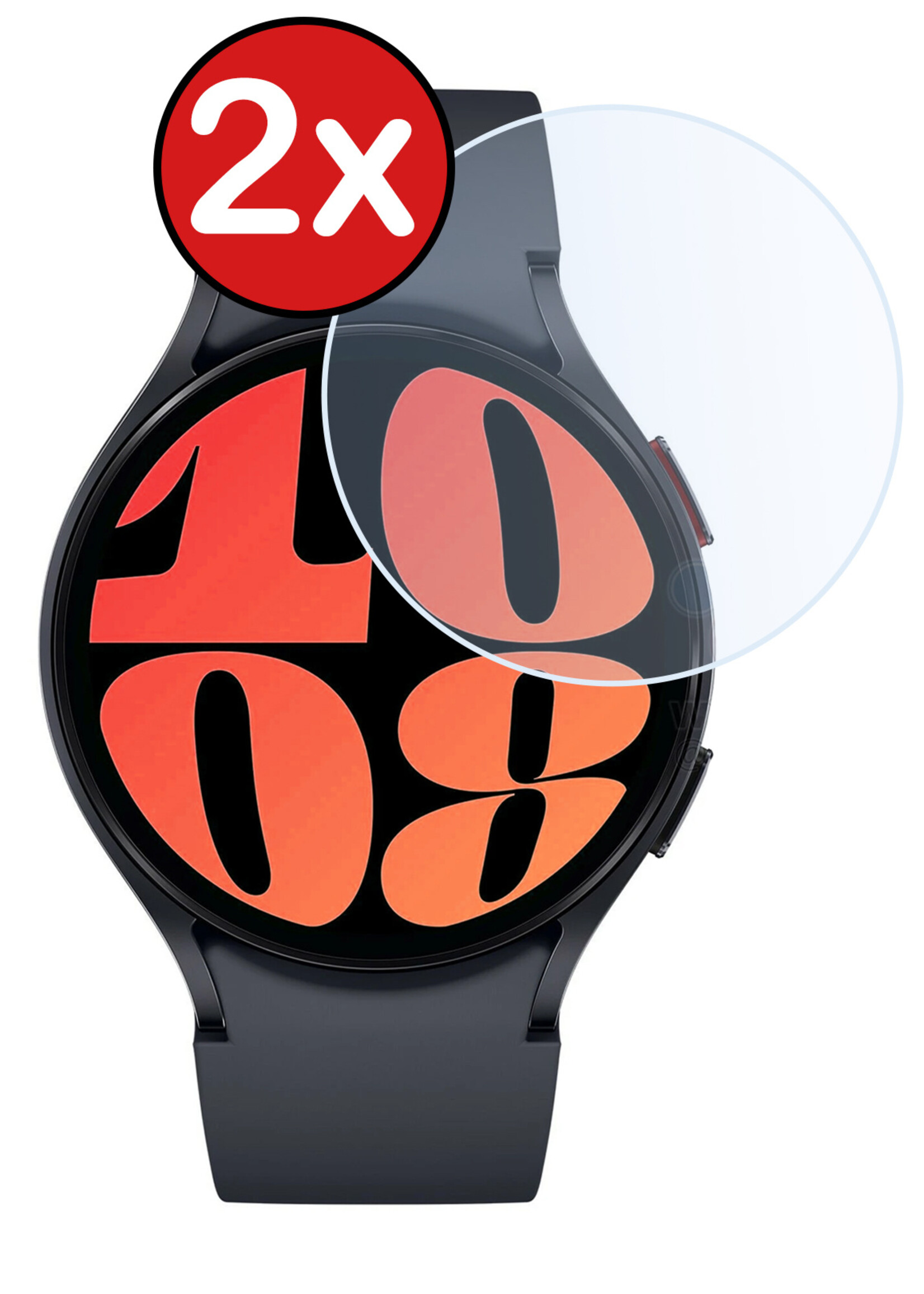 BTH Screenprotector Geschikt voor Samsung Watch 6 44 mm Screenprotector Glas Gehard Screen Cover - Screen Protector Geschikt voor Samsung Galaxy Watch 6 (44 mm) Screenprotector Tempered Glass - 2 PACK