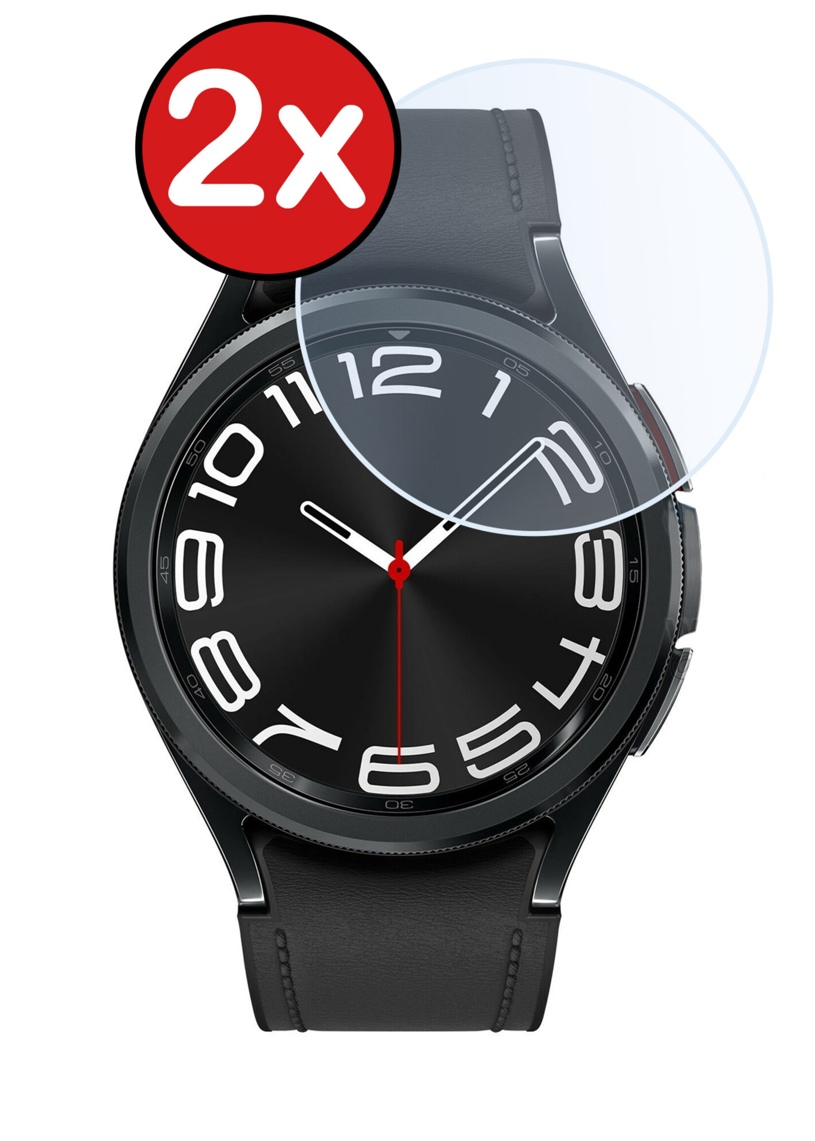 BTH Screenprotector Geschikt voor Samsung Watch 6 Classic 47 mm Screenprotector Glas Gehard Screen Cover - Screen Protector Geschikt voor Samsung Galaxy Watch 6 Classic (47 mm) Screenprotector Tempered Glass - 2 PACK