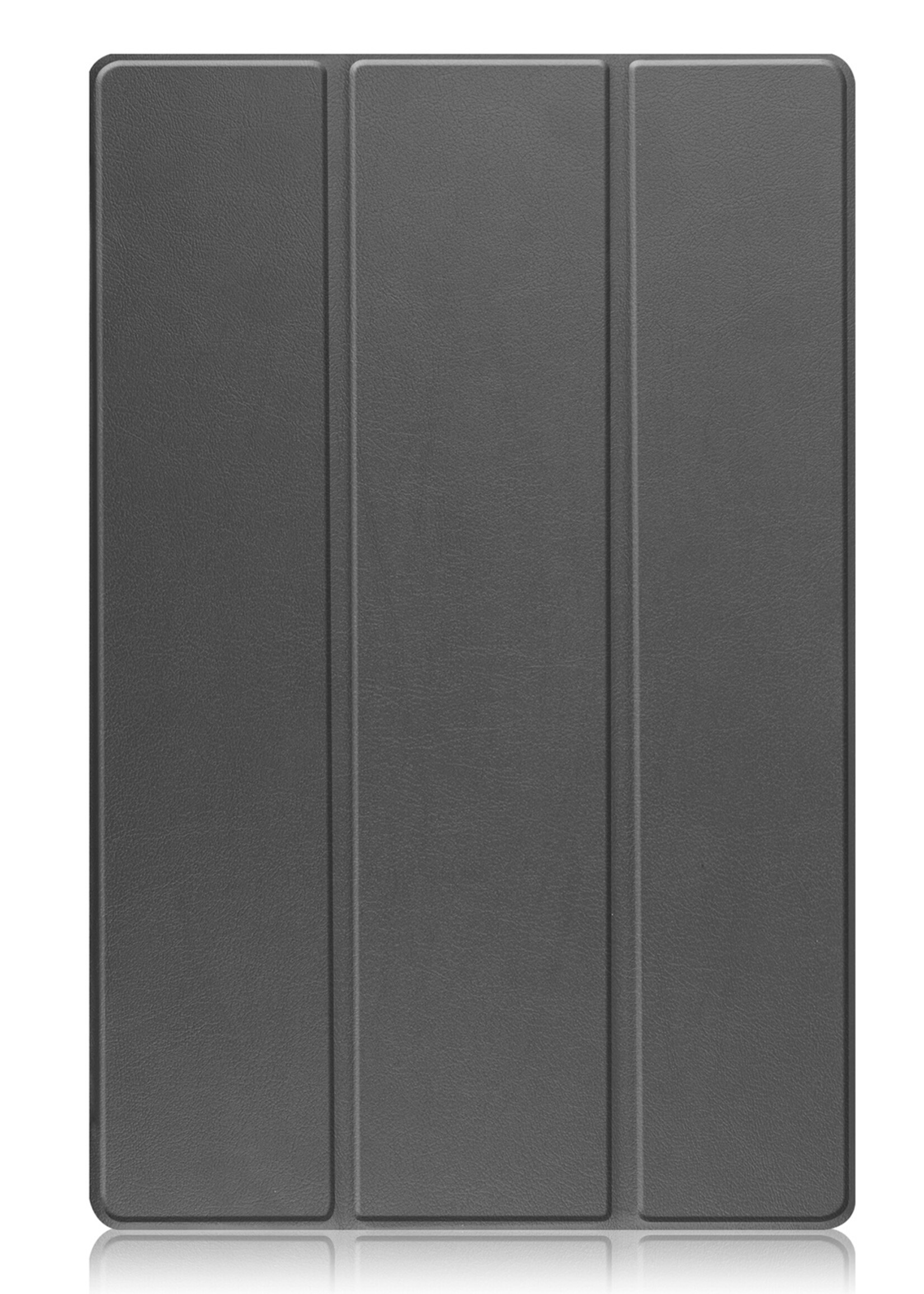 BTH Hoes Geschikt voor Samsung Galaxy Tab S9 Ultra Hoes Book Case Hoesje Trifold Cover Met Uitsparing Geschikt voor S Pen - Hoesje Geschikt voor Samsung Tab S9 Ultra Hoesje Bookcase - Grijs