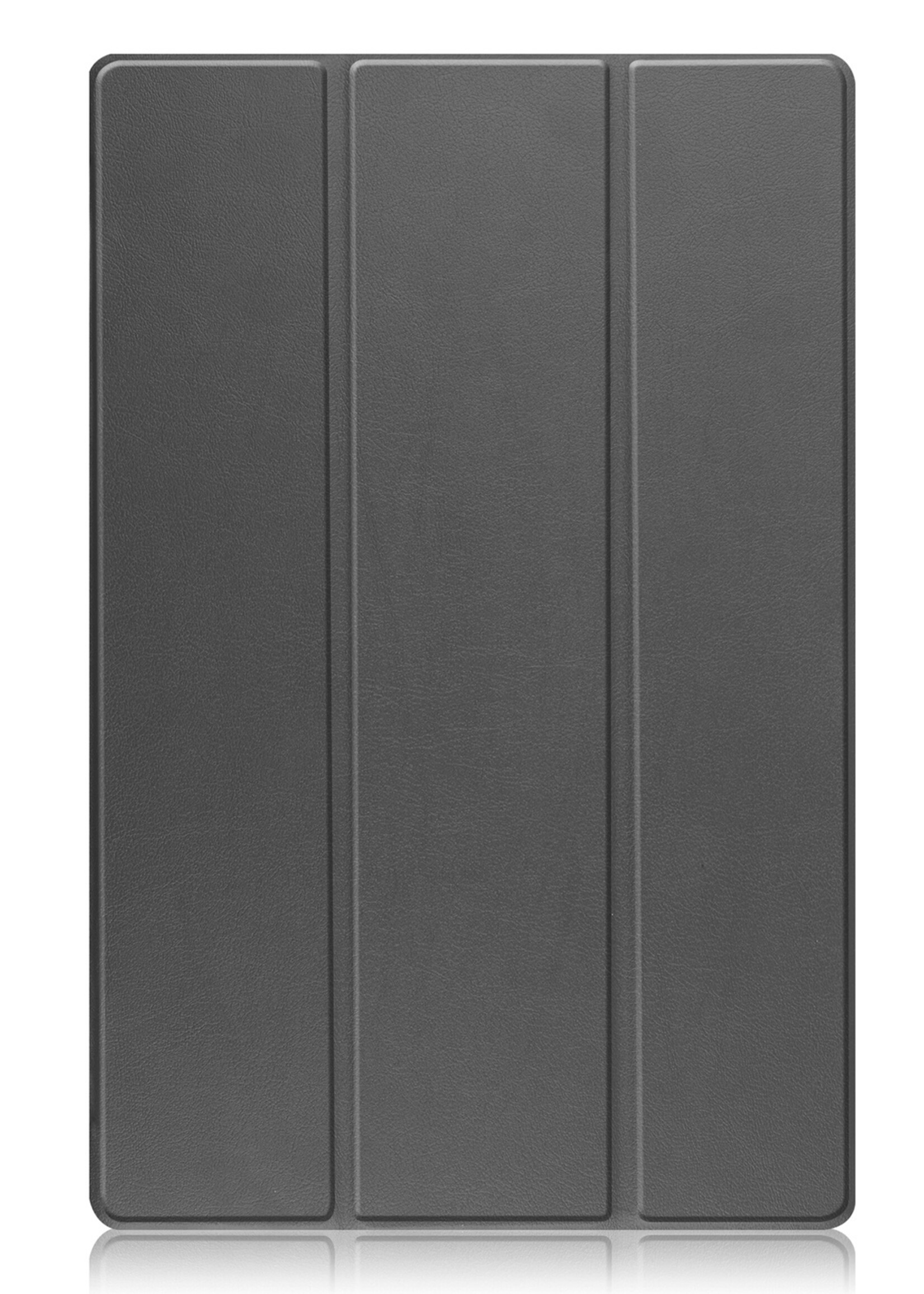 BTH Hoes Geschikt voor Samsung Galaxy Tab S9 Ultra Hoes Book Case Hoesje Trifold Cover Met Uitsparing Geschikt voor S Pen Met Screenprotector - Hoesje Geschikt voor Samsung Tab S9 Ultra Hoesje Bookcase - Grijs