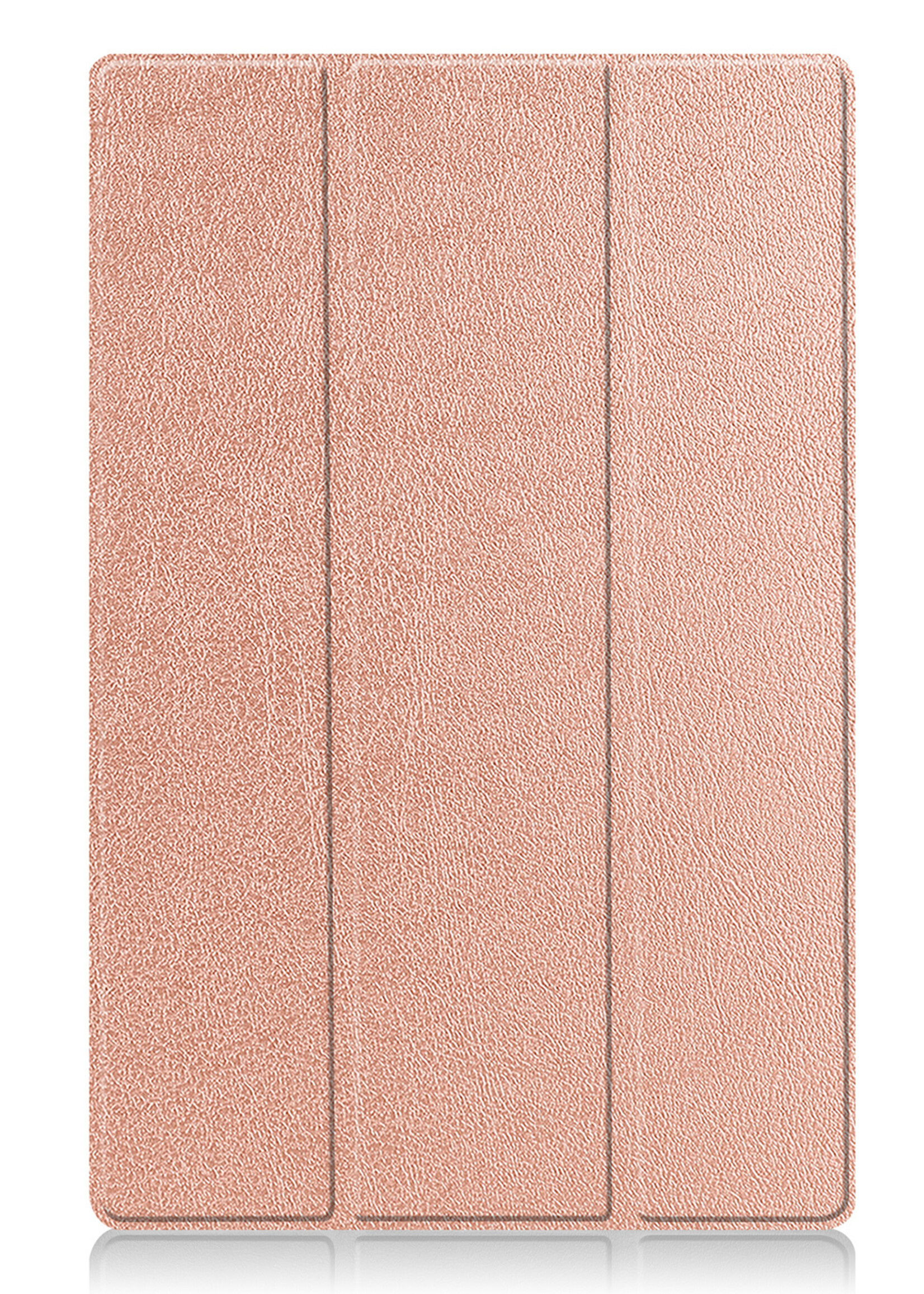 BTH Hoes Geschikt voor Samsung Galaxy Tab S9 Ultra Hoes Book Case Hoesje Trifold Cover Met Uitsparing Geschikt voor S Pen Met Screenprotector - Hoesje Geschikt voor Samsung Tab S9 Ultra Hoesje Bookcase - Rosé goud