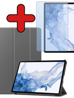BTH BTH Samsung Galaxy Tab S9 Plus Hoesje Met Uitsparing S Pen Met Screenprotector - Grijs