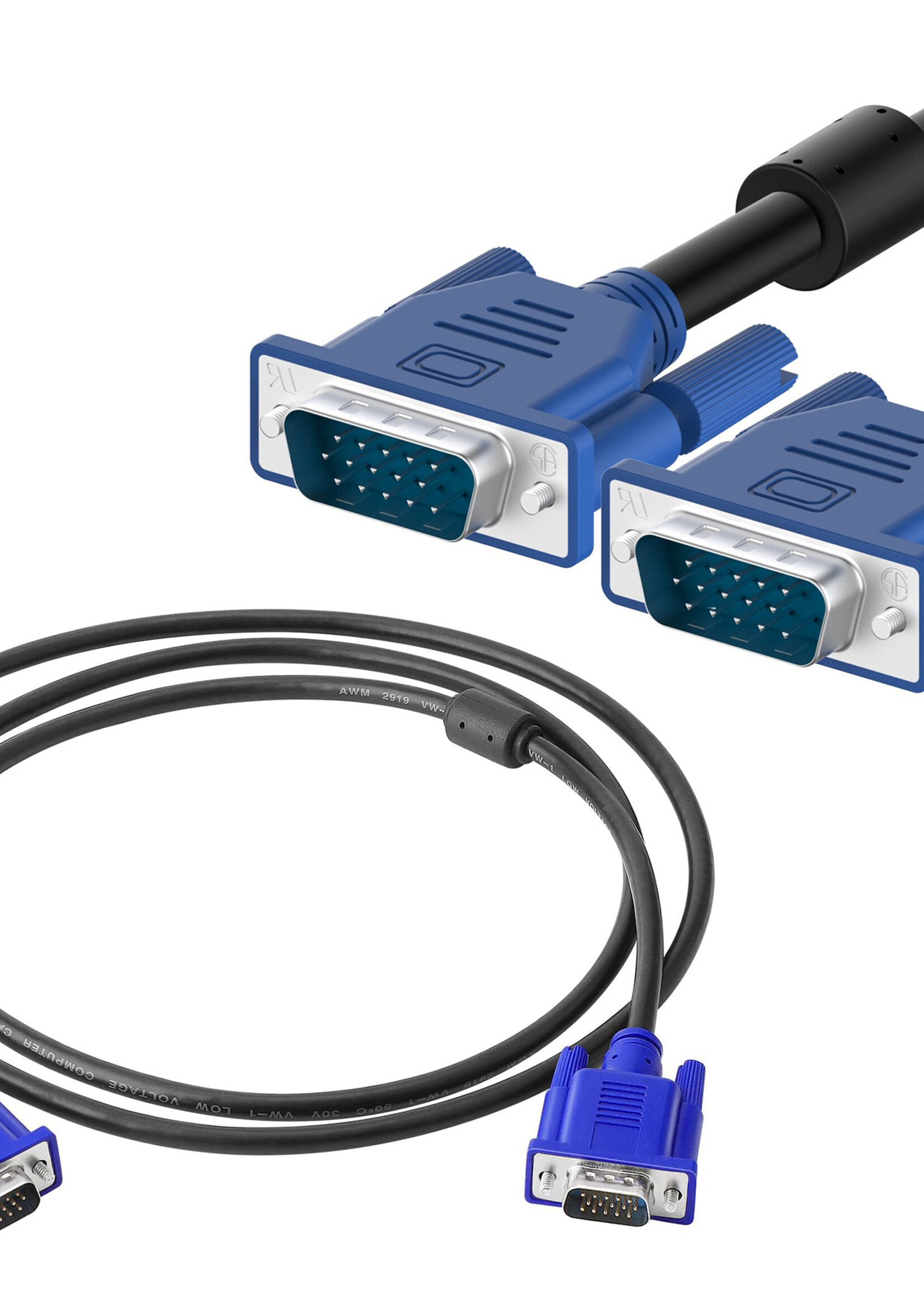 BTH VGA Kabel Adapter Verlengkabel - VGA naar VGA Monitor Kabel 1080p HD - 1.5 Meter - Blauw