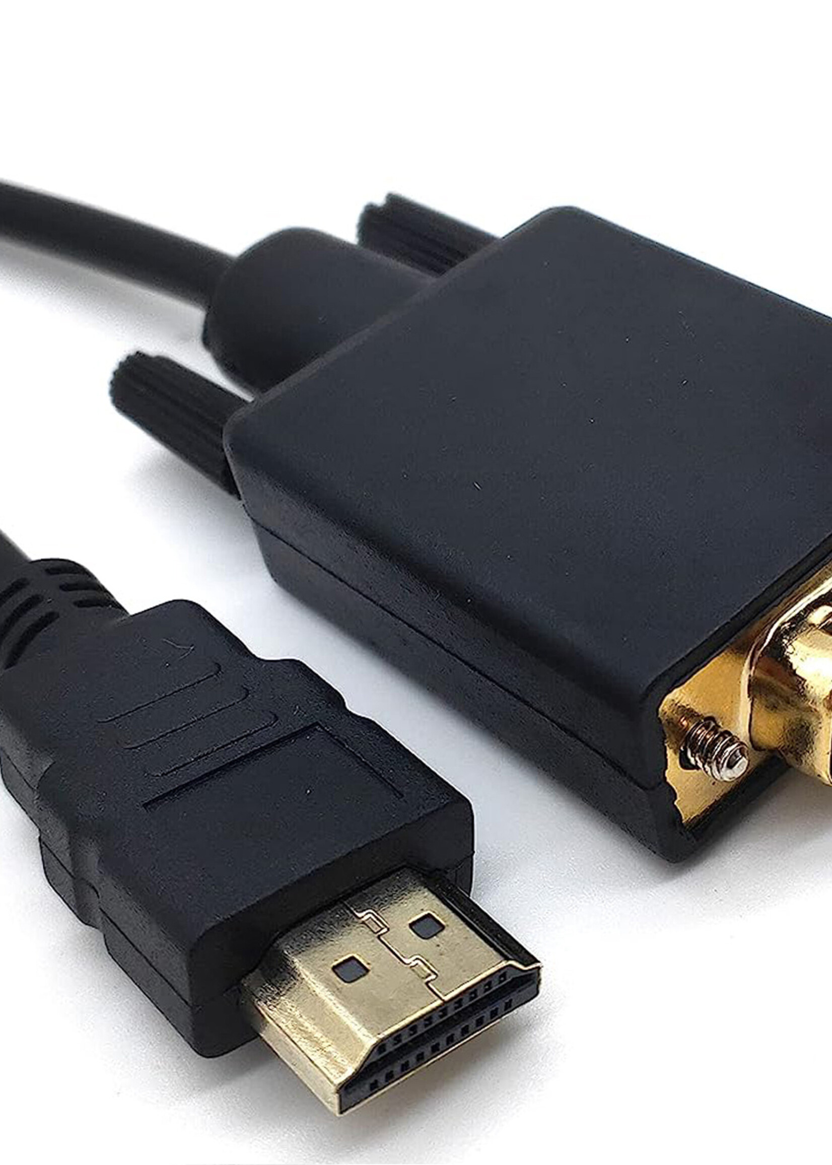 BTH HDMI naar VGA Kabel Adapter Converter - HDMI VGA Kabel Omvormer 1080p HD - 1.8 Meter - Zwart