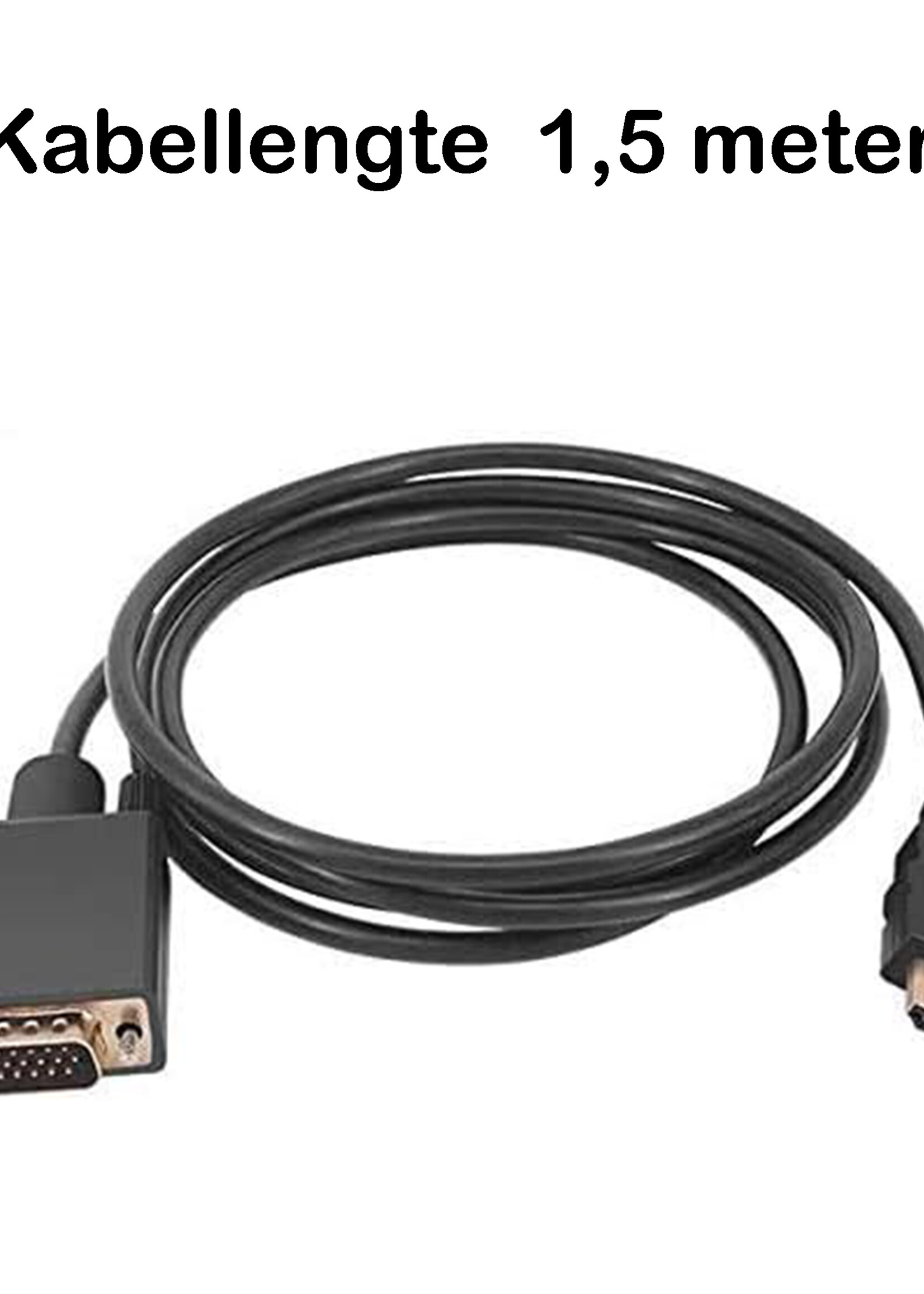 BTH HDMI naar VGA Kabel Adapter Converter - HDMI VGA Kabel Omvormer 1080p HD - 1.8 Meter - Zwart