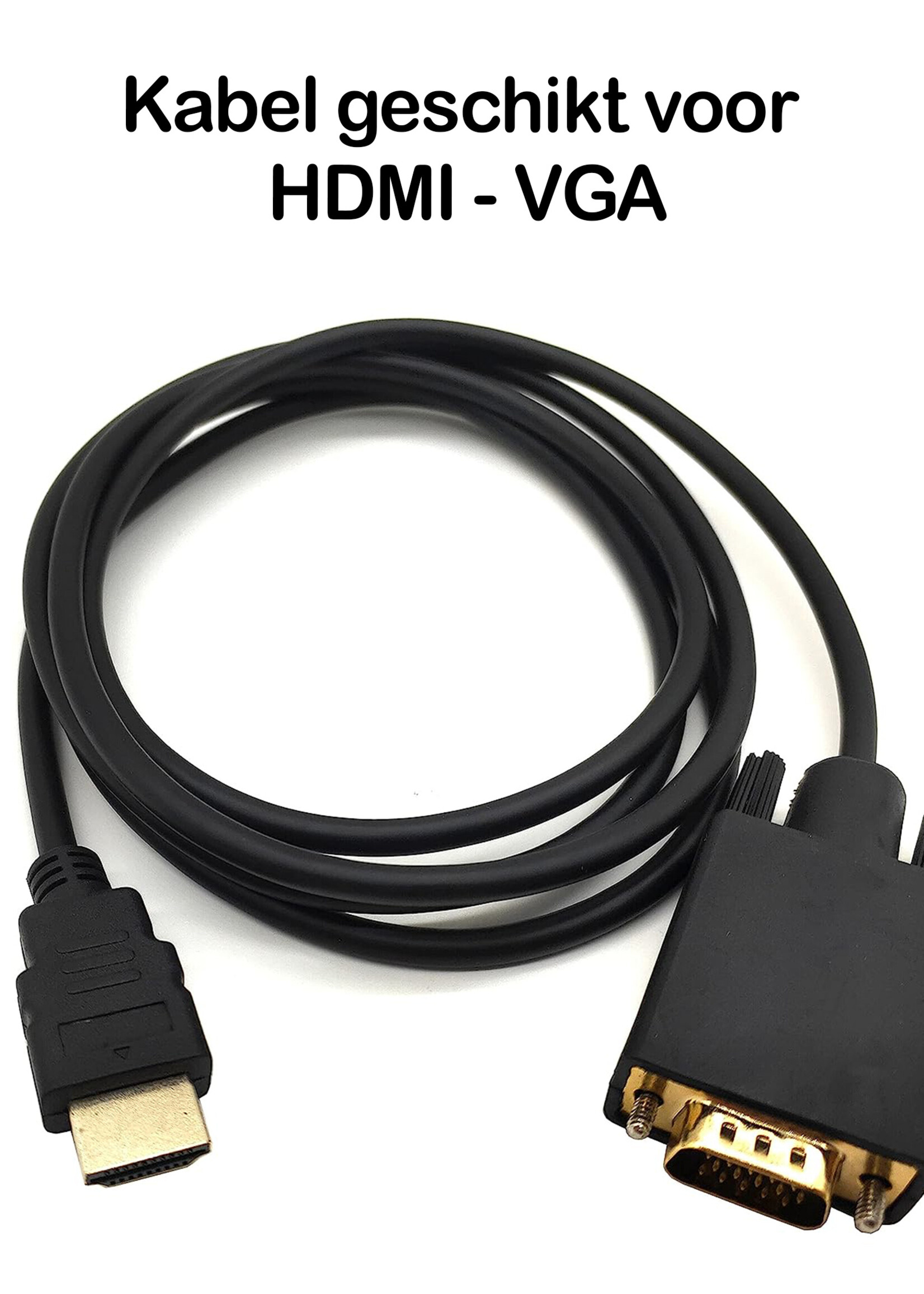 BTH HDMI naar VGA Kabel Adapter Converter - HDMI VGA Kabel Omvormer 1080p HD - 1.8 Meter - Zwart