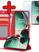 BTH BTH OnePlus Nord CE 3 Lite Hoesje Bookcase Rood Met Screenprotector