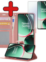 BTH BTH OnePlus Nord CE 3 Lite Hoesje Bookcase Rose Goud Met Screenprotector