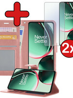 BTH BTH OnePlus Nord CE 3 Lite Hoesje Bookcase Rose Goud Met 2x Screenprotector