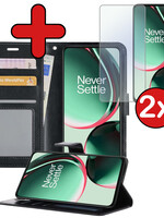 BTH BTH OnePlus Nord CE 3 Lite Hoesje Bookcase Zwart Met 2x Screenprotector