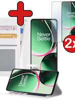 BTH BTH OnePlus Nord CE 3 Lite Hoesje Bookcase Wit Met 2x Screenprotector