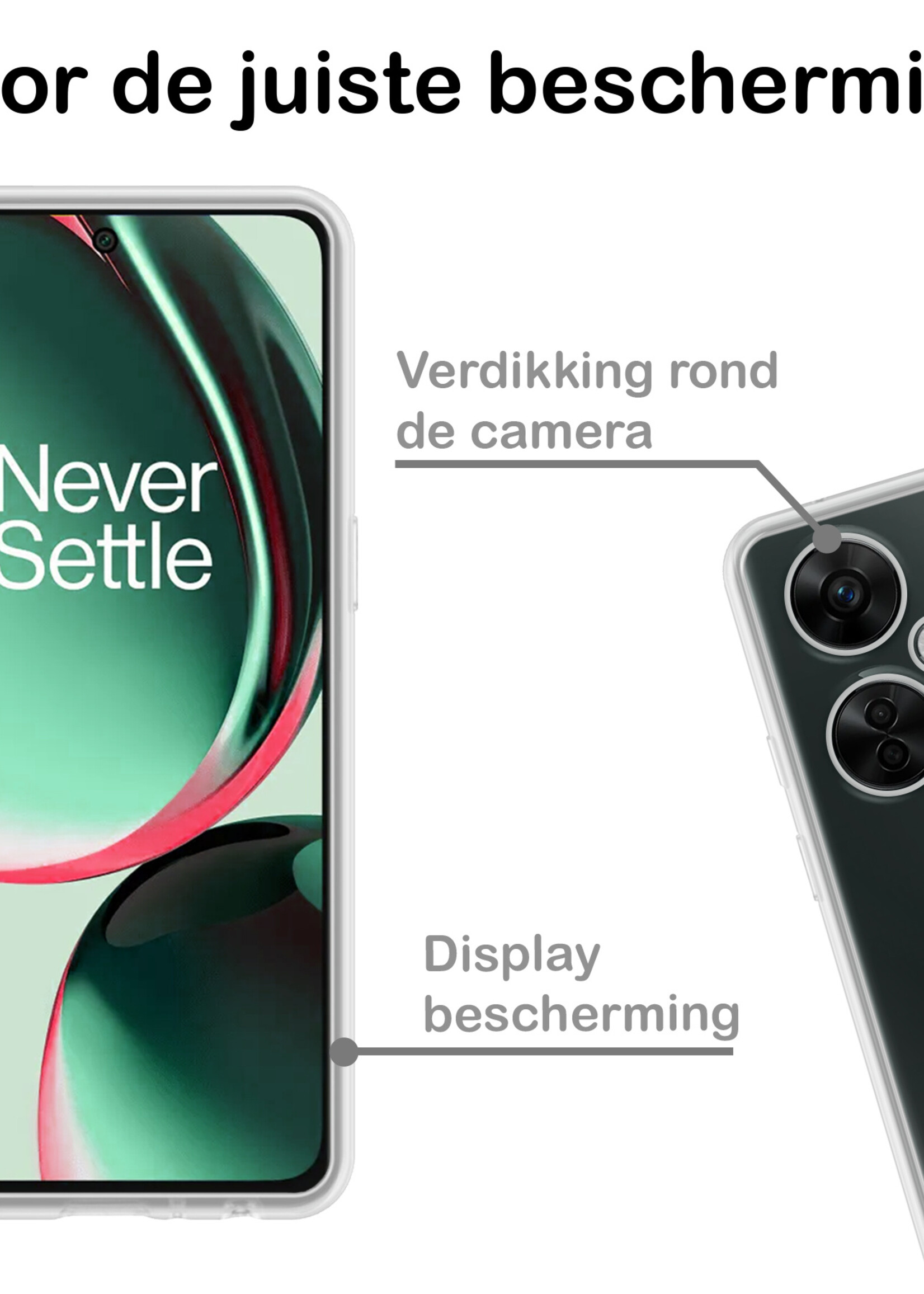 BTH Hoesje Geschikt voor OnePlus Nord CE 3 Lite Hoesje Siliconen Case Hoes - Hoes Geschikt voor OnePlus Nord CE 3 Lite Hoes Cover Case - Transparant