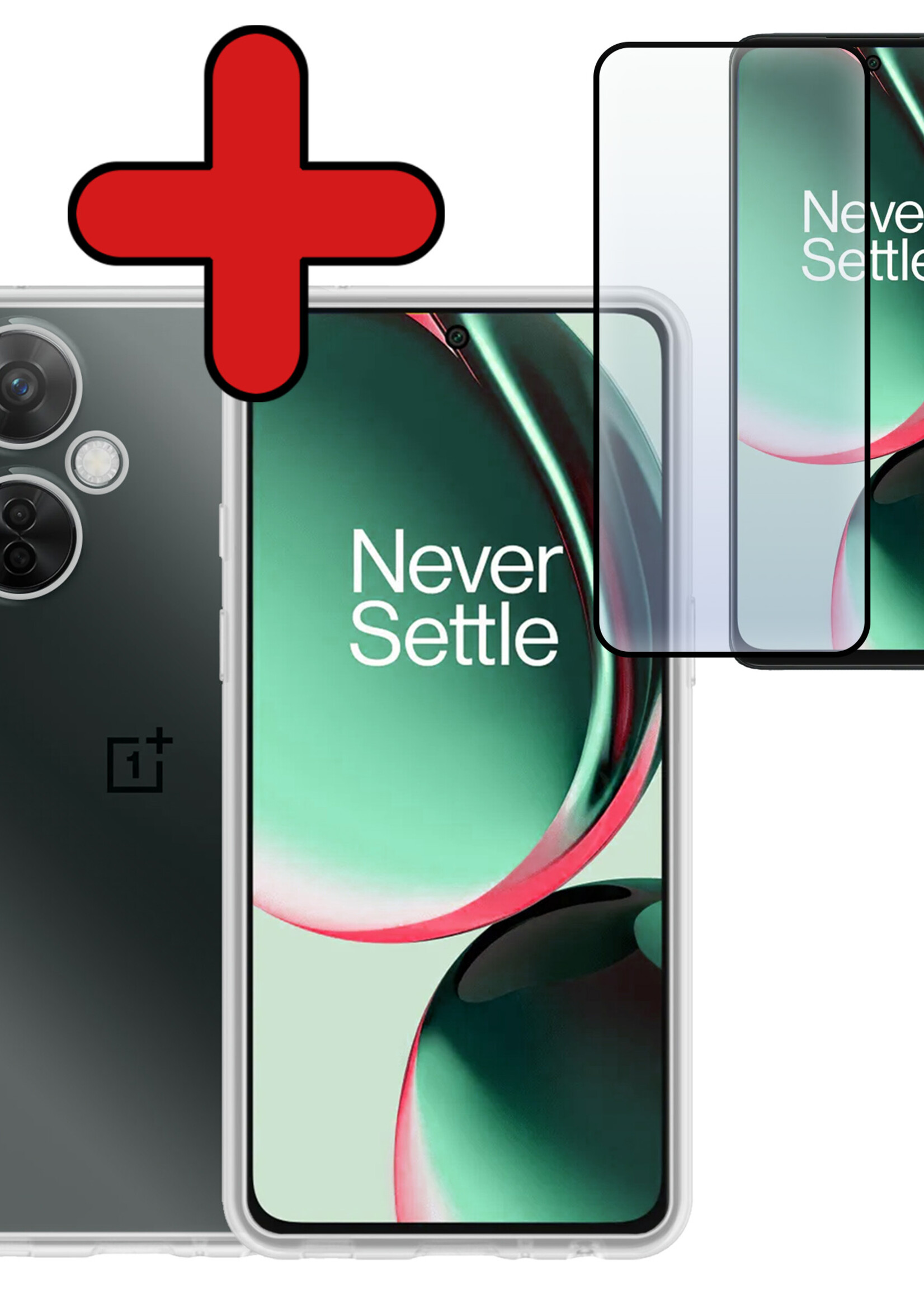 BTH Hoesje Geschikt voor OnePlus Nord CE 3 Lite Hoesje Siliconen Case Hoes Met Screenprotector - Hoes Geschikt voor OnePlus Nord CE 3 Lite Hoes Cover Case - Transparant