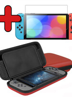 BTH BTH Nintendo Switch OLED Hoesje Met Screenprotector - Rood
