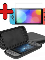 BTH BTH Nintendo Switch OLED Hoesje Met Screenprotector - Grijs