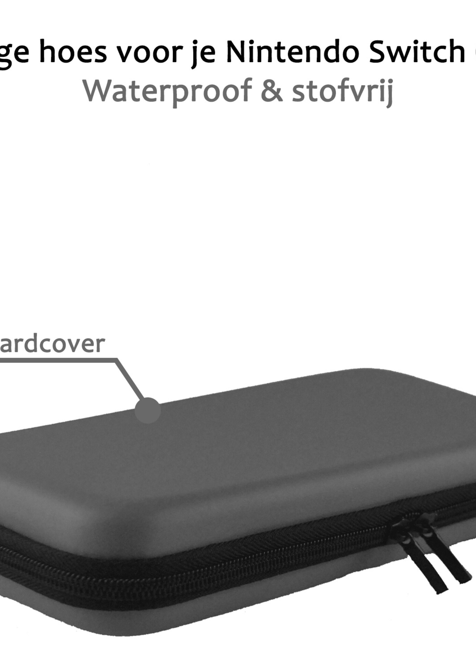 BTH Hoes Geschikt voor Nintendo Switch OLED Case Hard Cover Bescherm Hoesje Koord Met Screenprotector - Case Geschikt voor Nintendo Switch OLED Hoes - Grijs