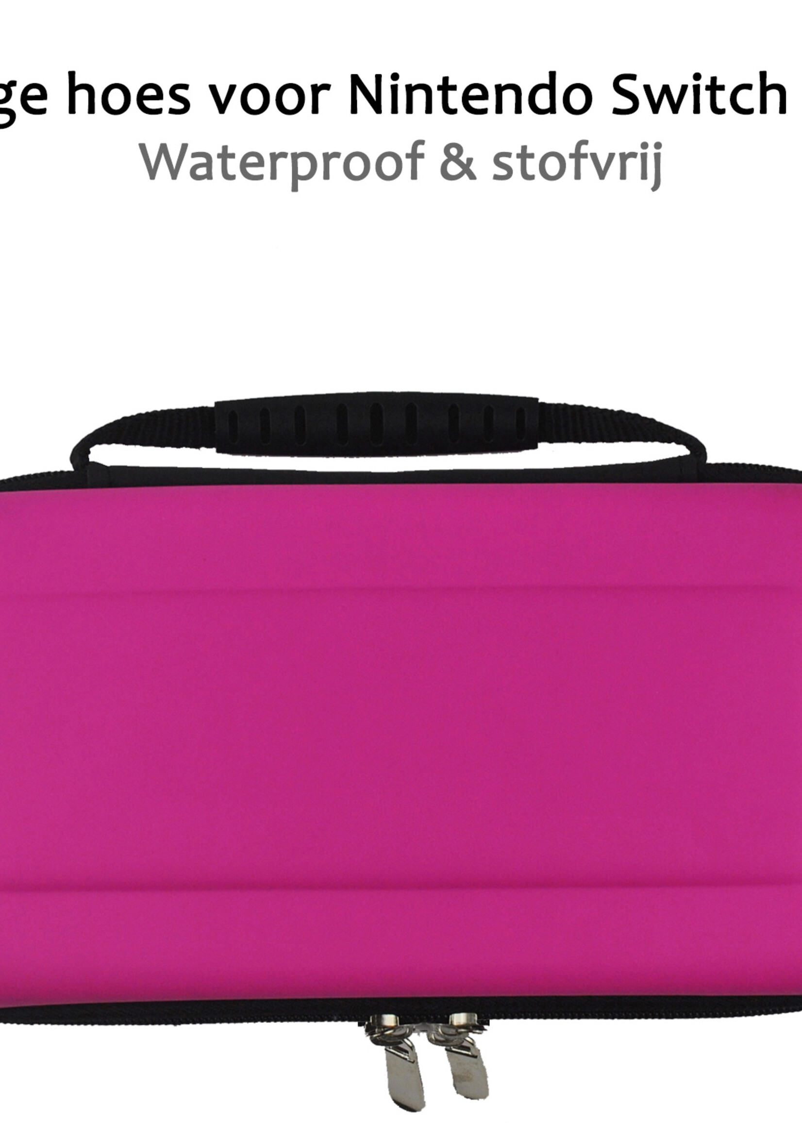 BTH Hoes Geschikt voor Nintendo Switch OLED Case Hard Cover Bescherm Hoesje Met Screenprotector - Case Geschikt voor Nintendo Switch OLED Hoes - Roze