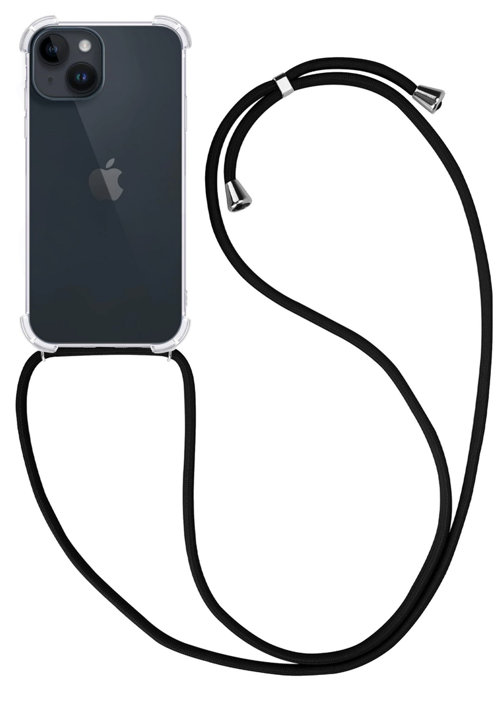 BTH Hoesje Geschikt voor iPhone 15 Plus Hoesje Siliconen Shock Proof Hoesje Met Koord Case Met Telefoonkoord - Hoes Geschikt voor iPhone 15 Plus Hoesje Cover Shockproof Met Koord - Transparant