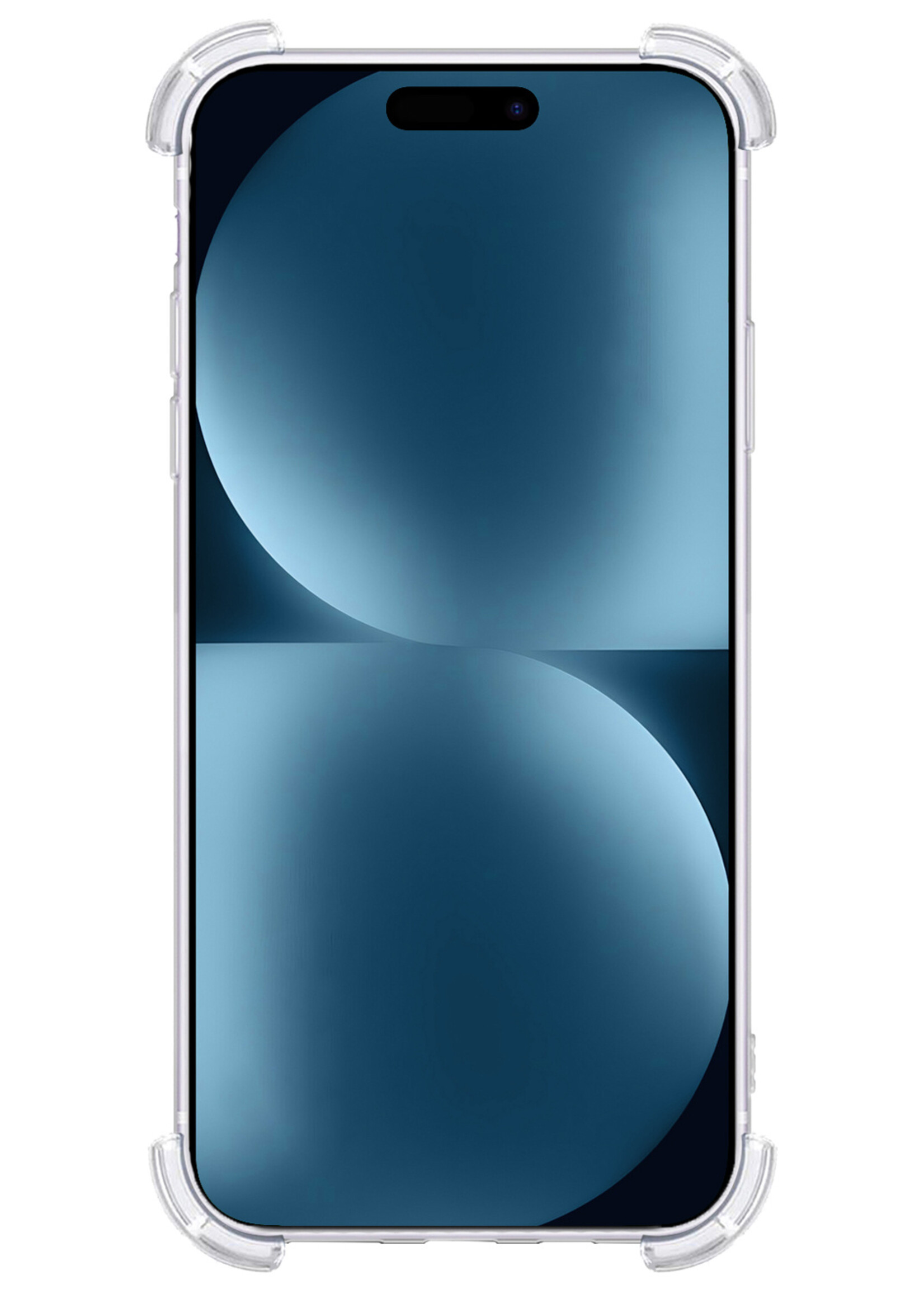 BTH Hoesje Geschikt voor iPhone 15 Plus Hoesje Met Pasjeshouder Siliconen Case Met Kaarthouder - Hoes Geschikt voor iPhone 15 Plus Hoesje Shock Proof Case - Transparant - 2 PACK